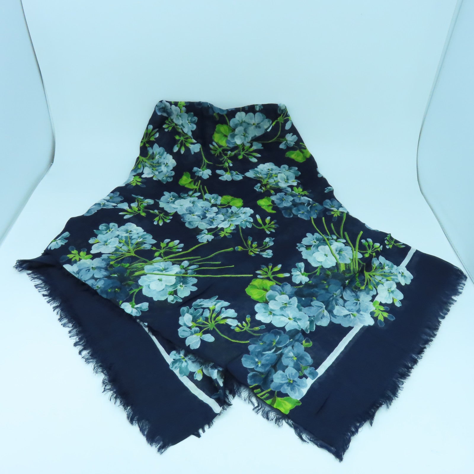 GUCCI 絲質Scarf絲巾藍色