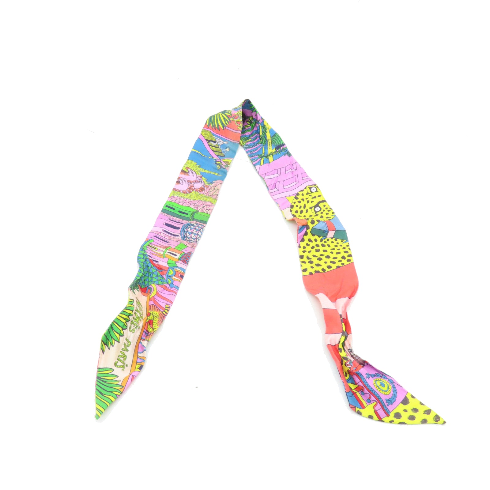 HERMES Silk Twilly Scarf Multicolor