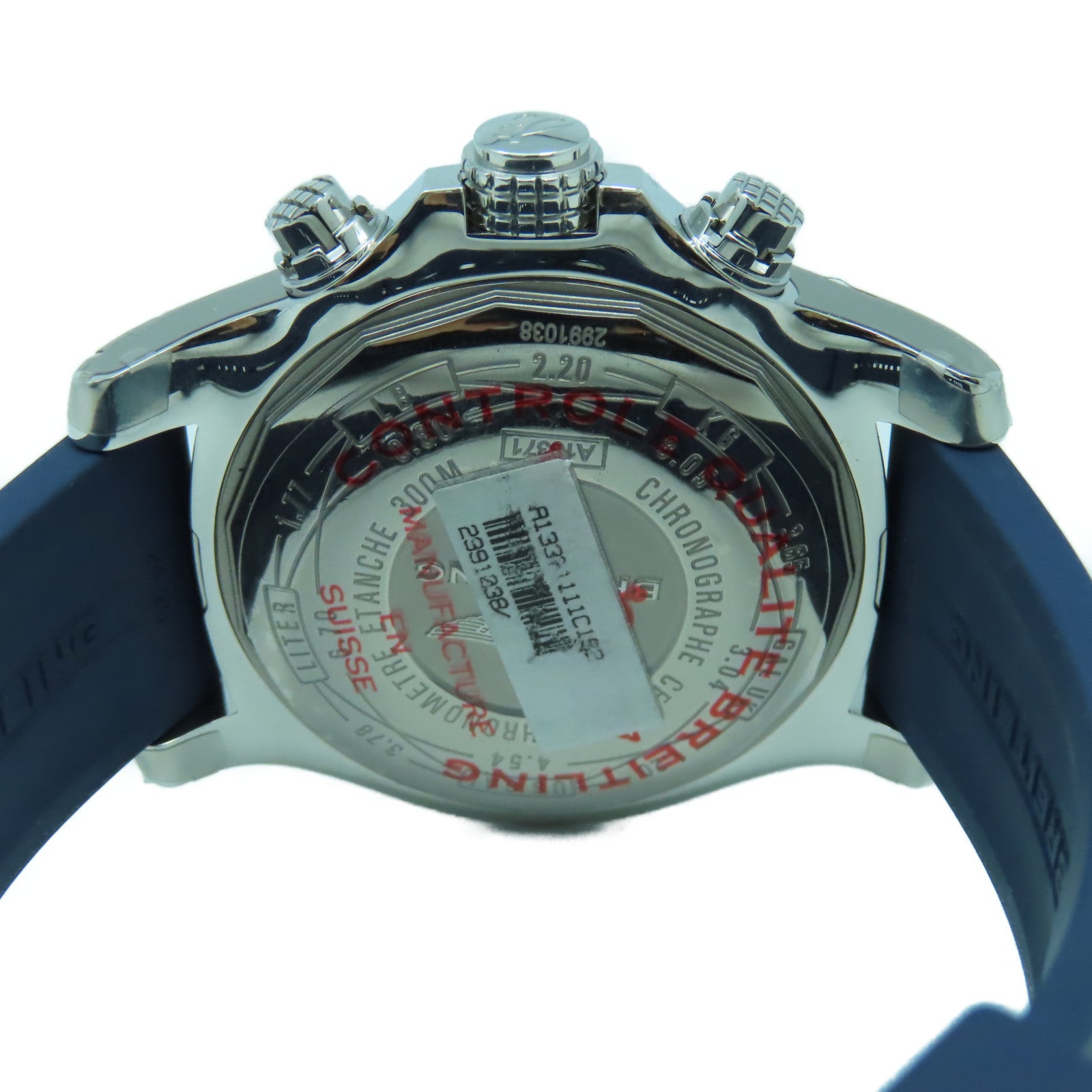 BREITLING Super Avenger 不鏽鋼/橡膠帶自動機芯手錶藍色