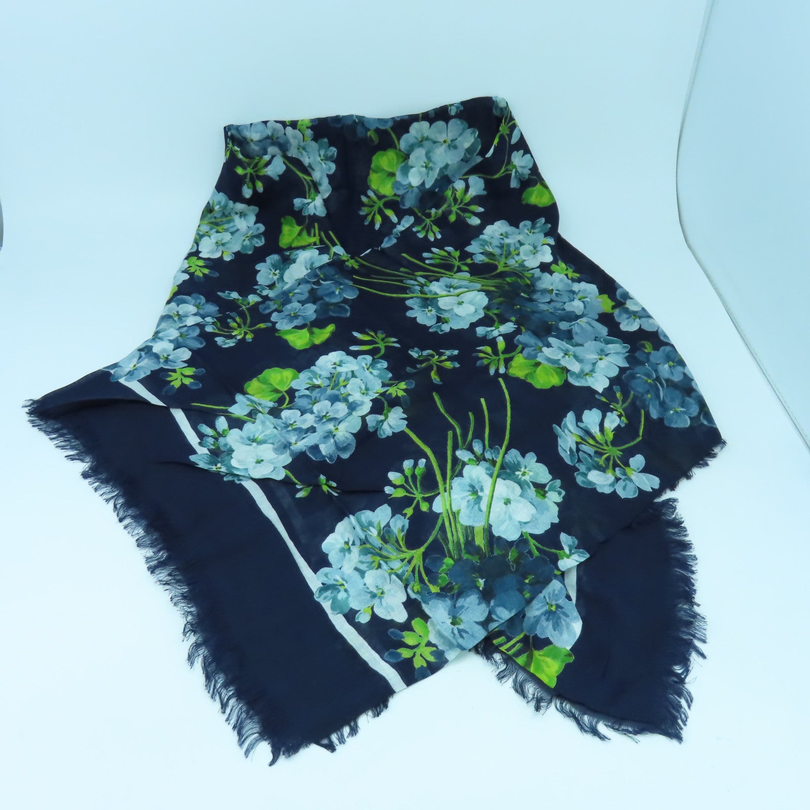 GUCCI 絲質Scarf絲巾藍色