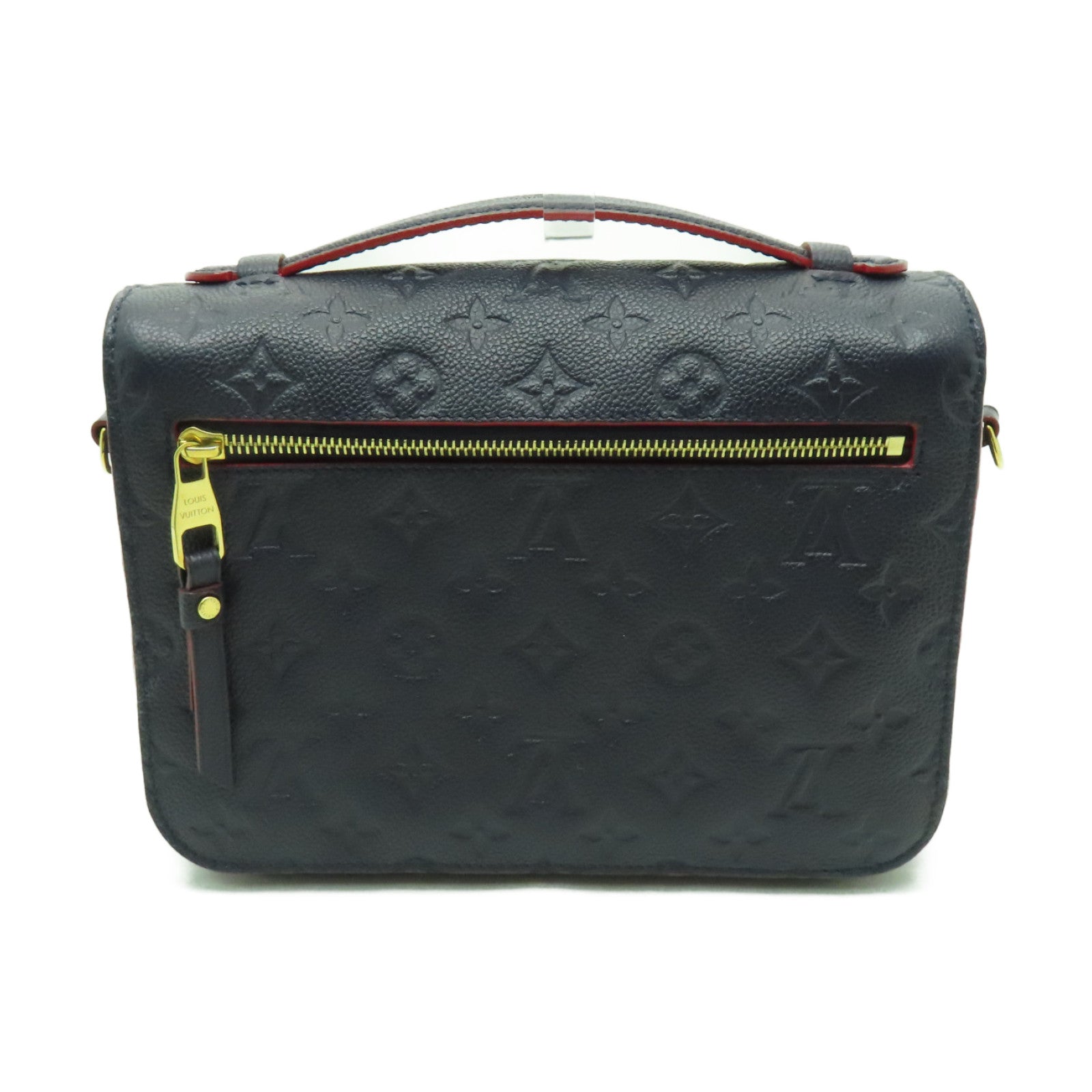 LOUIS VUITTON Monogram Empreinte Pochette Metis金扣手挽肩背兩用袋深藍色