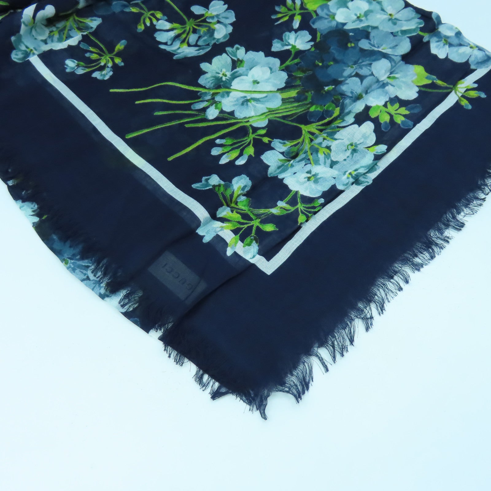 GUCCI 絲質Scarf絲巾藍色
