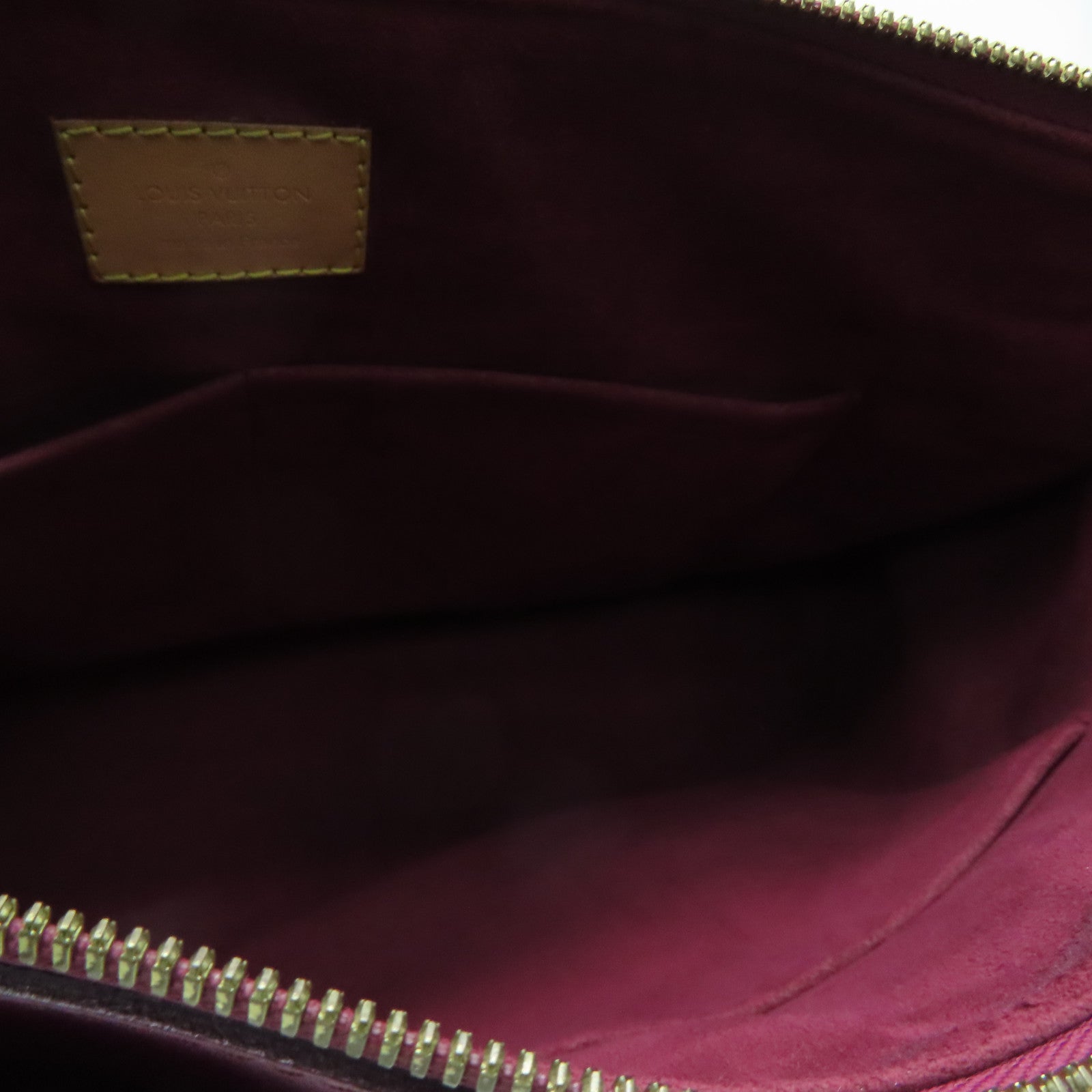 LOUIS VUITTON Monogram Pallas MM Gold Buckle Handle Shoulder Bag Fuchsia/Brown