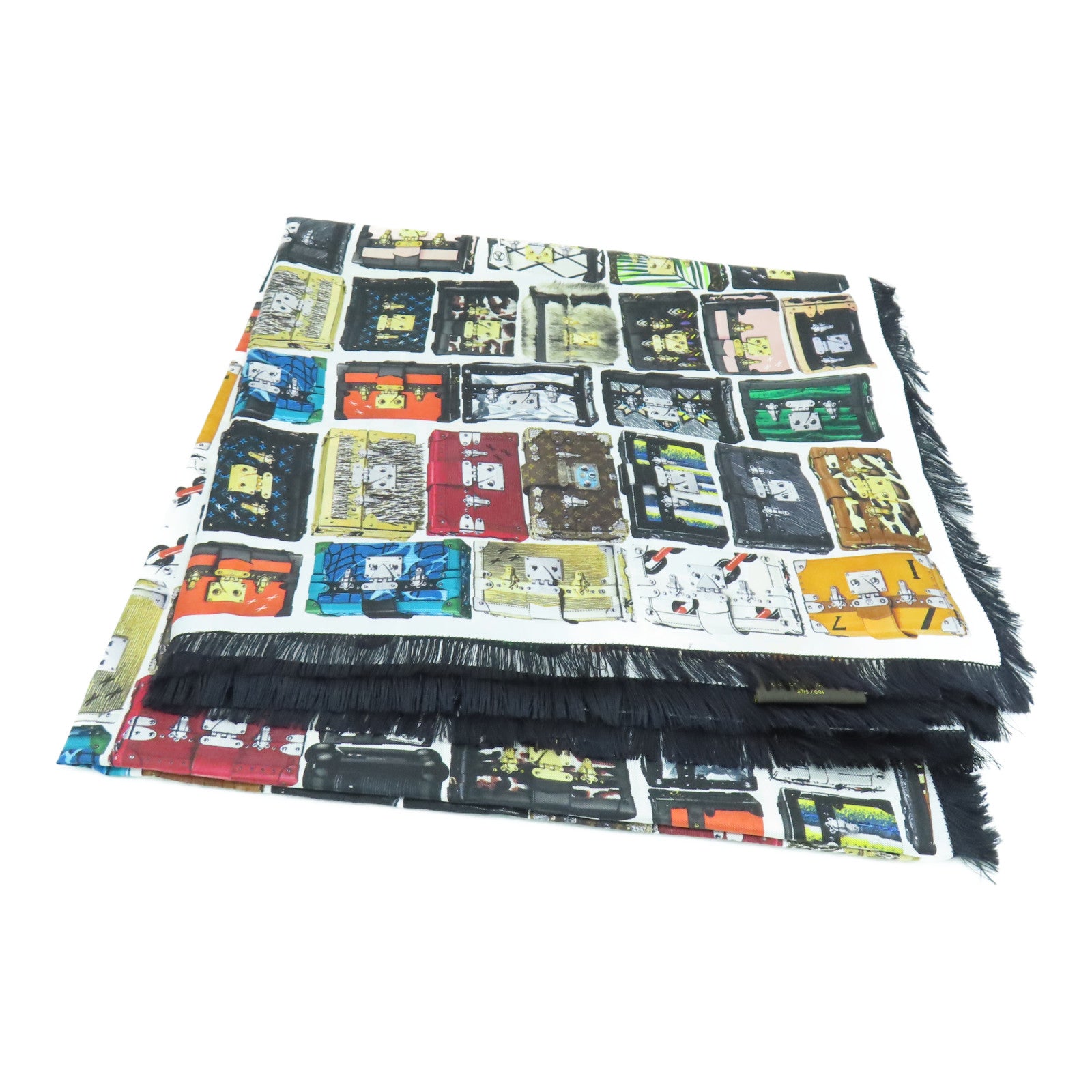 LOUIS VUITTON 絲質Scarf絲巾黑色彩色