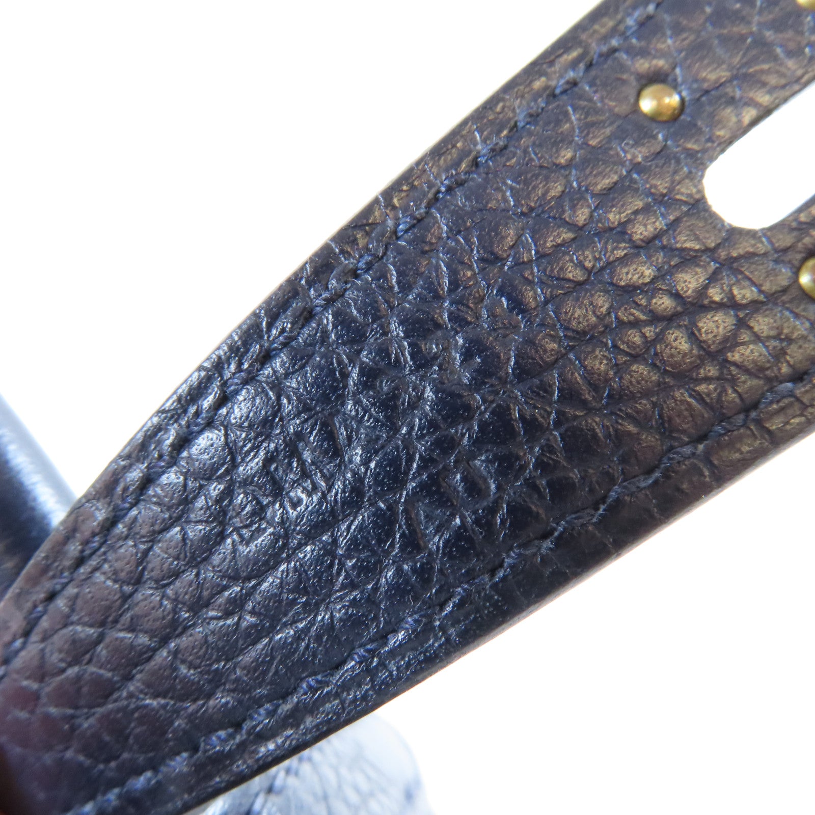 HERMES Clemence皮革Lindy 26金扣手挽肩背兩用袋Bleu Nuit午夜藍色