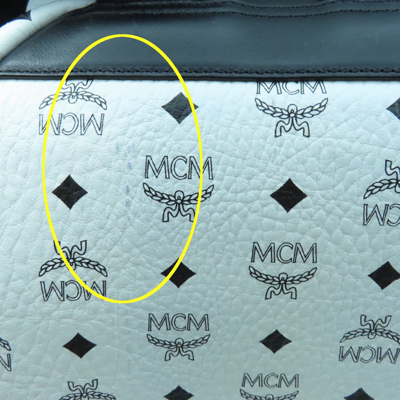 MCM PVC Dual Stark Backpack Silver Buckle Backpack White