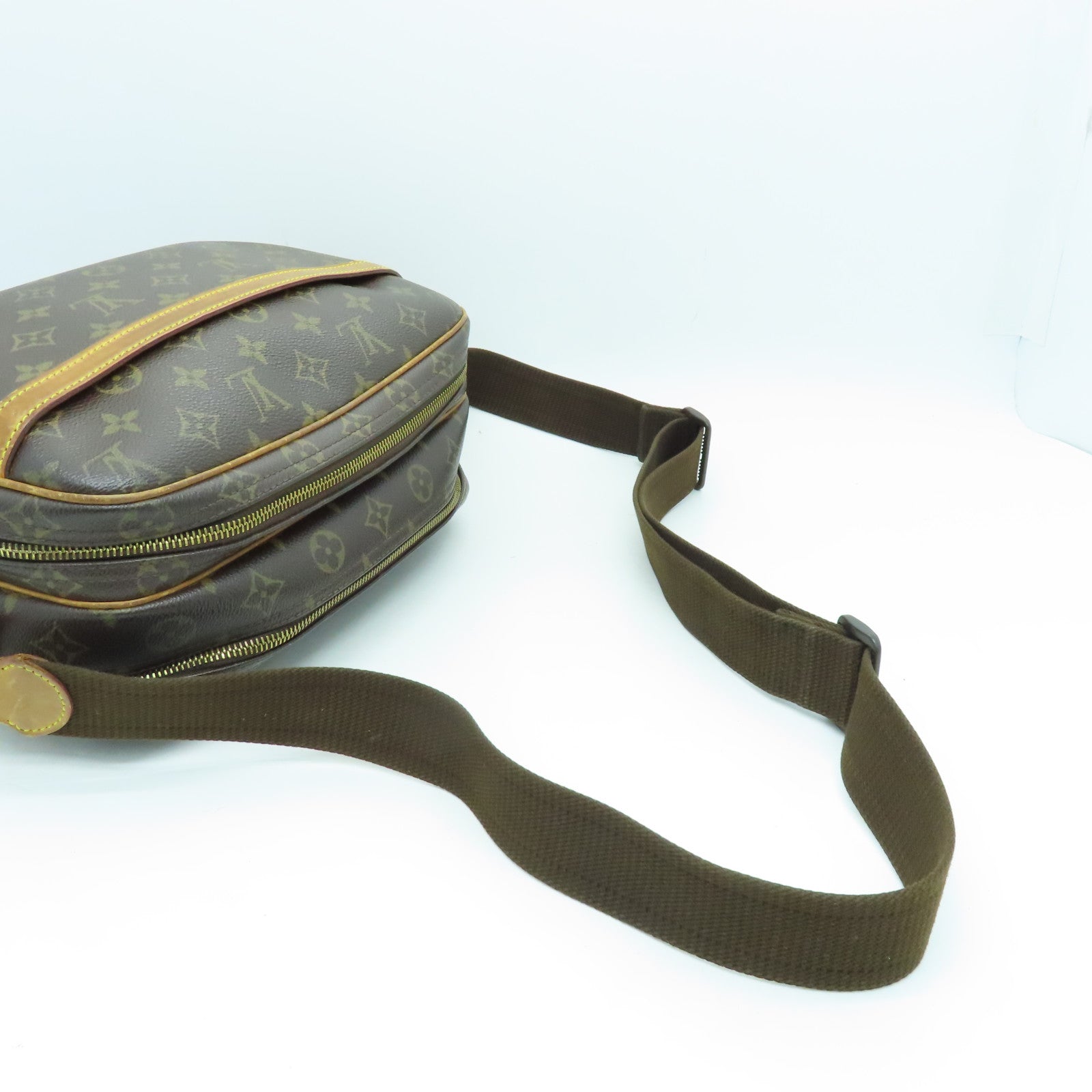 LOUIS VUITTON Monogram Reporter金扣肩背袋啡色