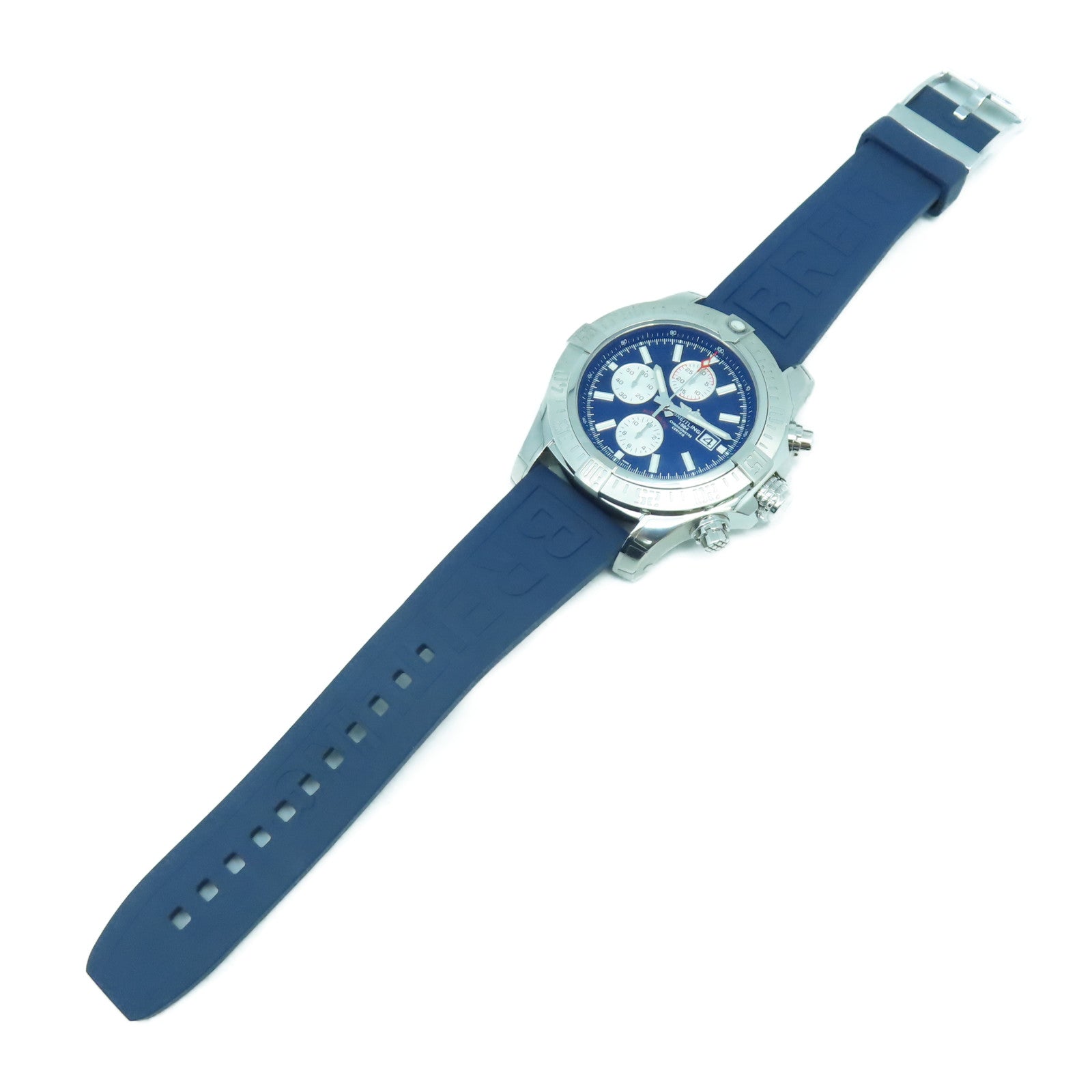 BREITLING Super Avenger 不鏽鋼/橡膠帶自動機芯手錶藍色