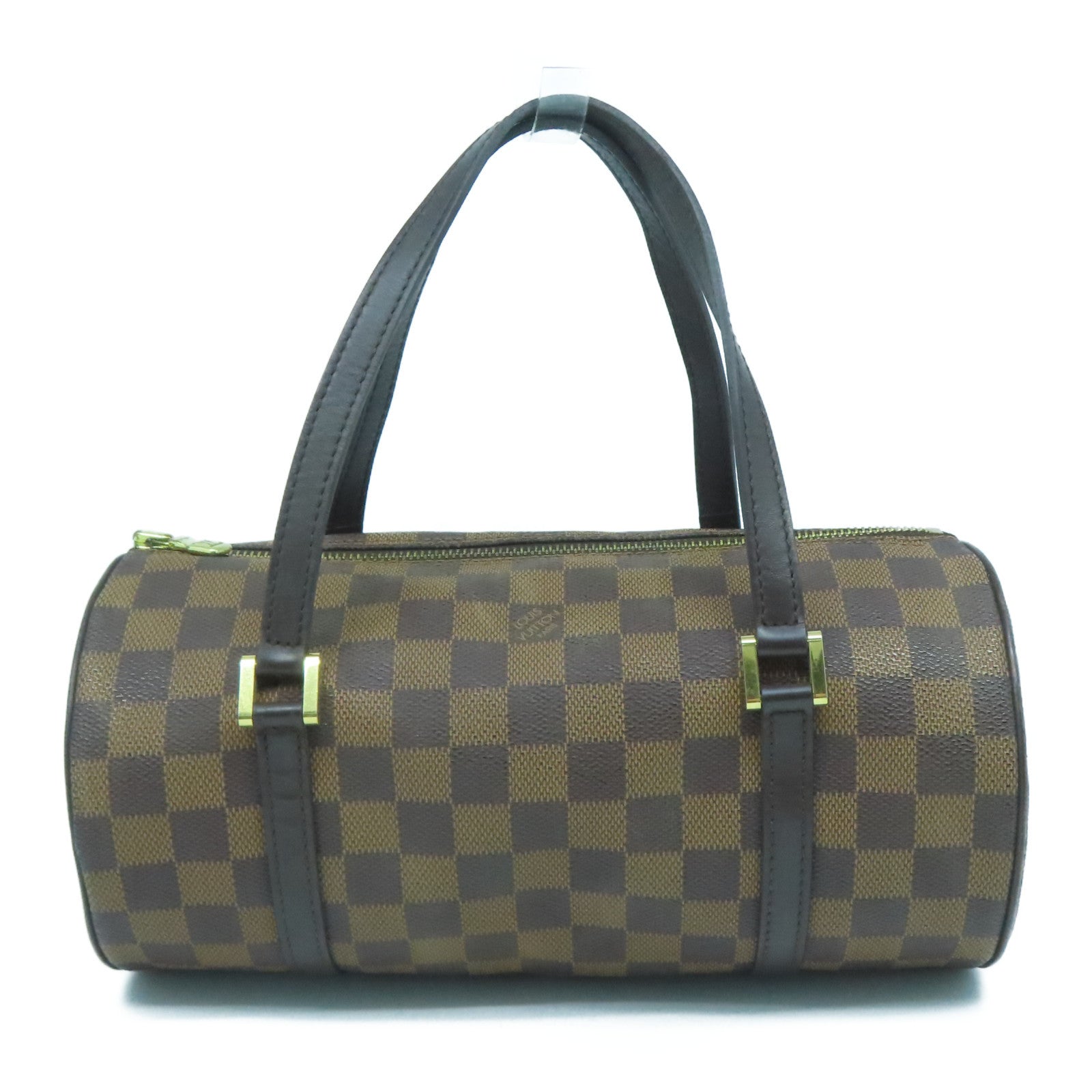 LOUIS VUITTON Damier Ebene Papillon PM金扣肩背袋啡色
