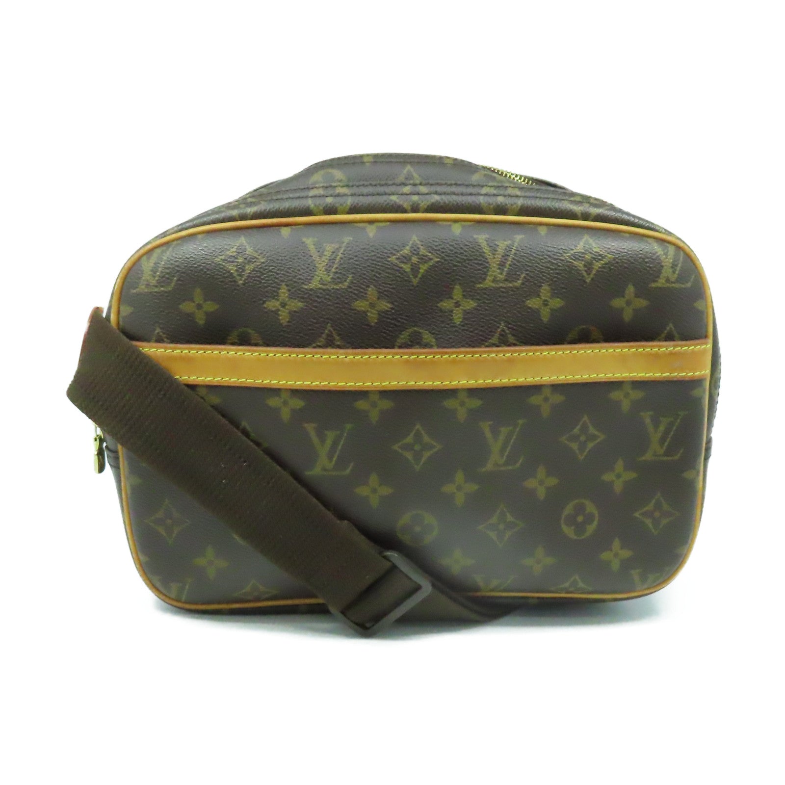 LOUIS VUITTON Monogram Reporter PM Shoulder Bag肩背袋啡色