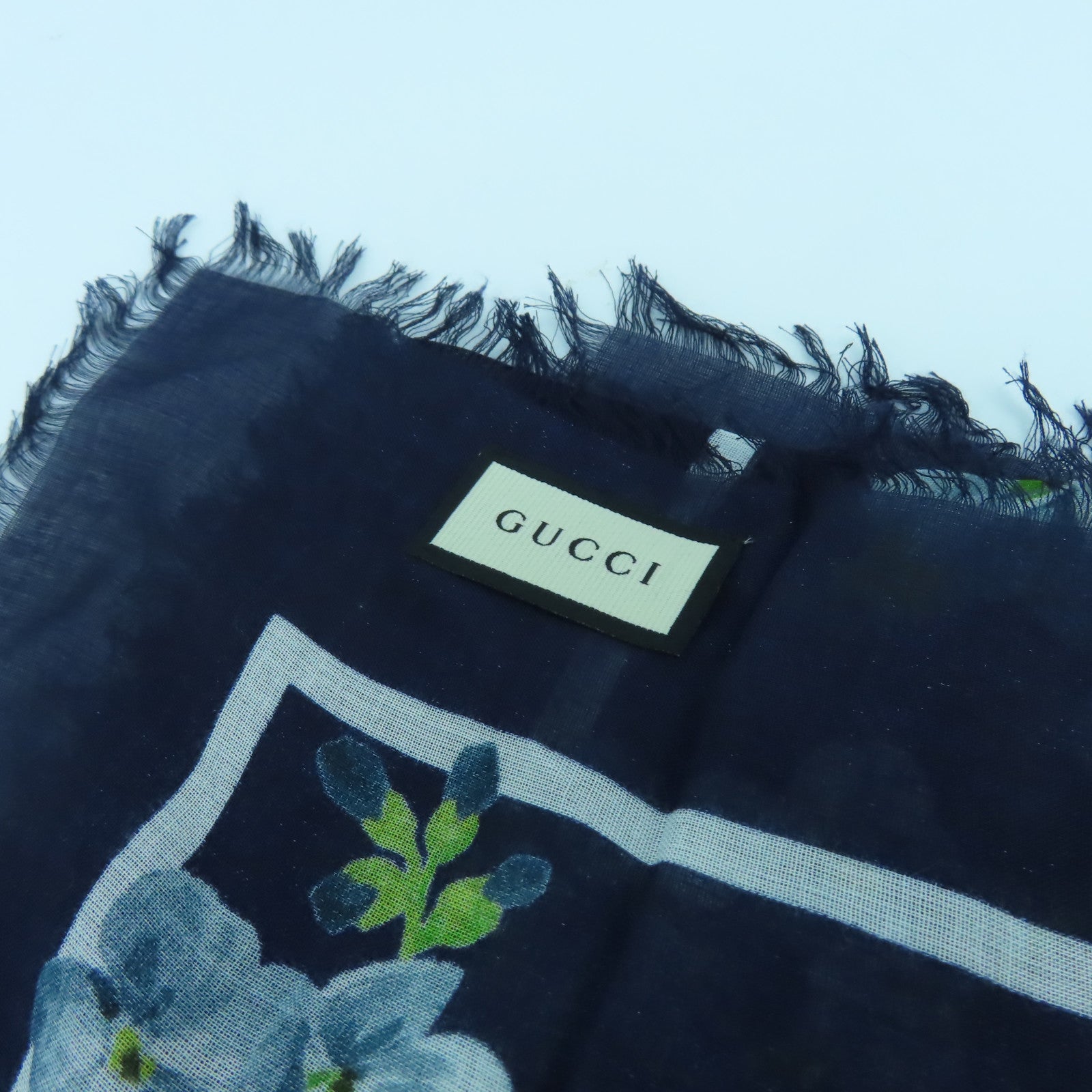 GUCCI 絲質Scarf絲巾藍色