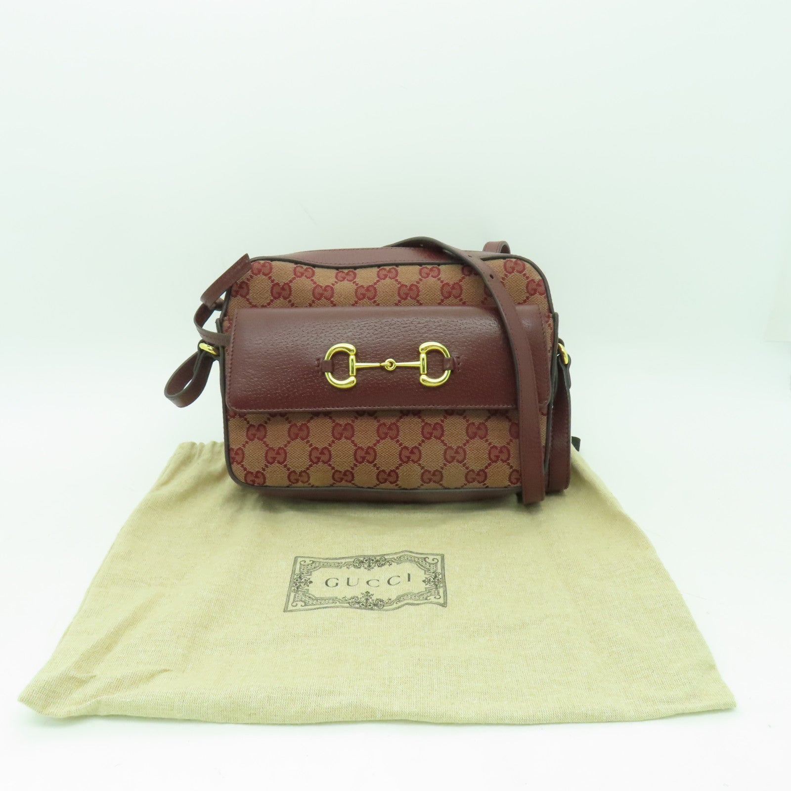 GUCCI 帆布Shoulder Bag金扣肩背袋紅色
