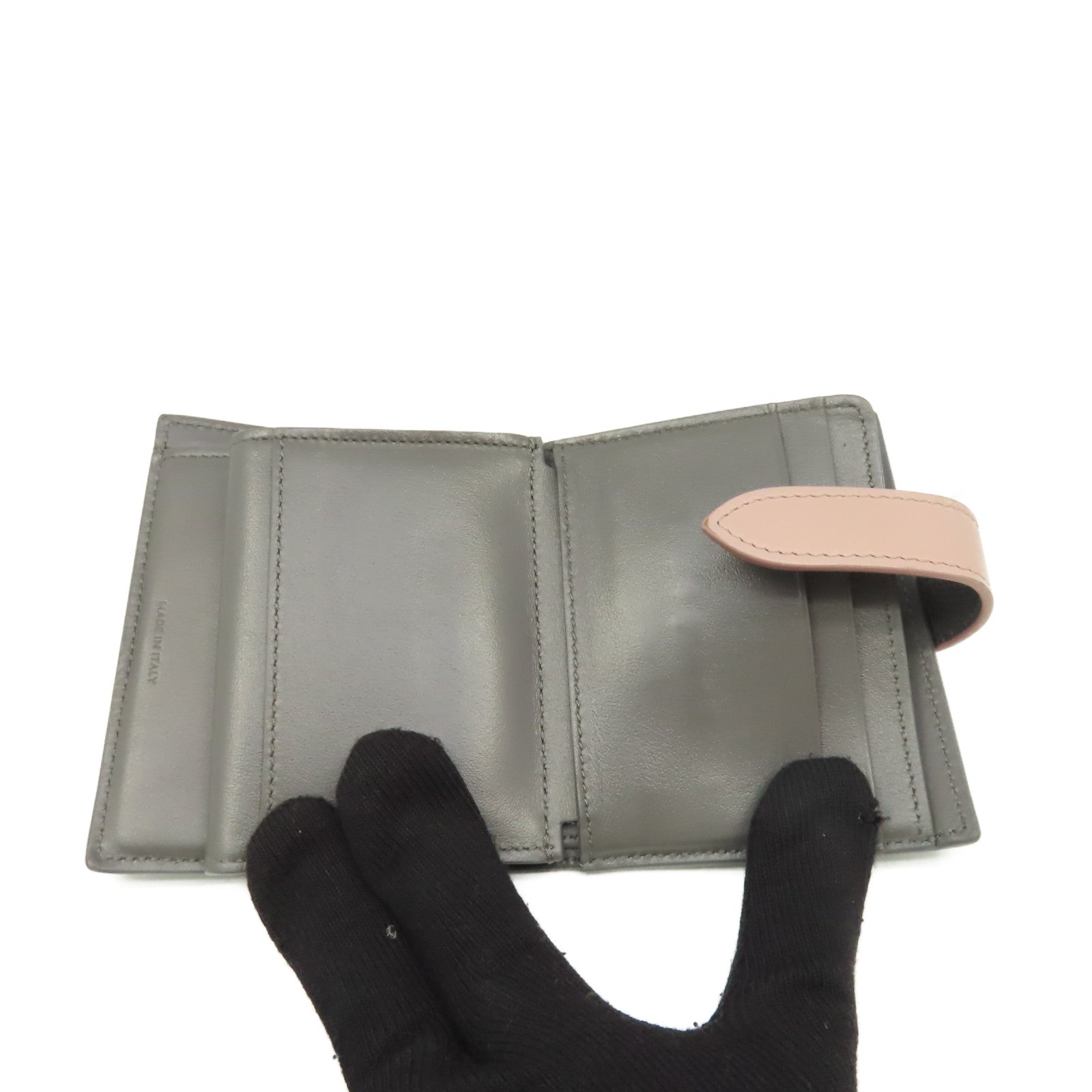 CELINE 牛皮皮革Short Wallet短錢包灰色