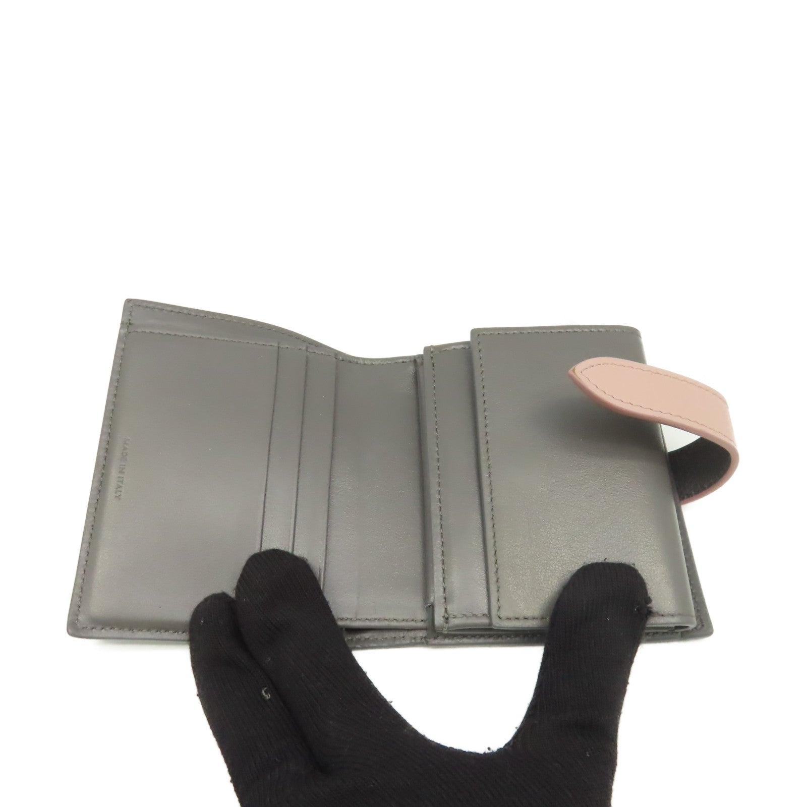 CELINE 牛皮皮革Short Wallet短錢包灰色