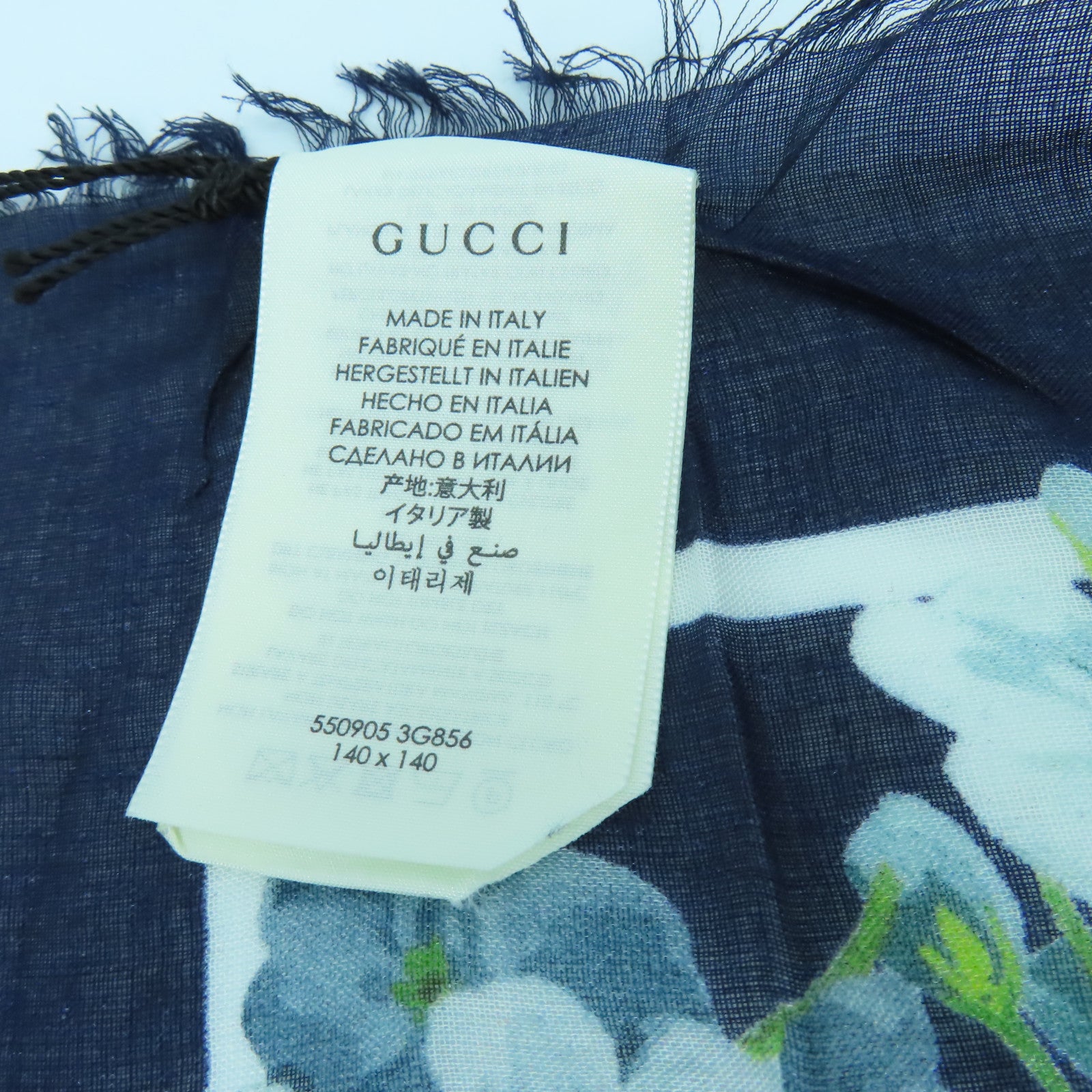 GUCCI 絲質Scarf絲巾藍色