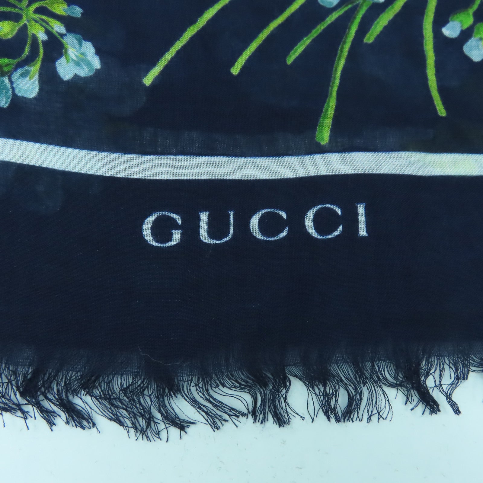 GUCCI 絲質Scarf絲巾藍色