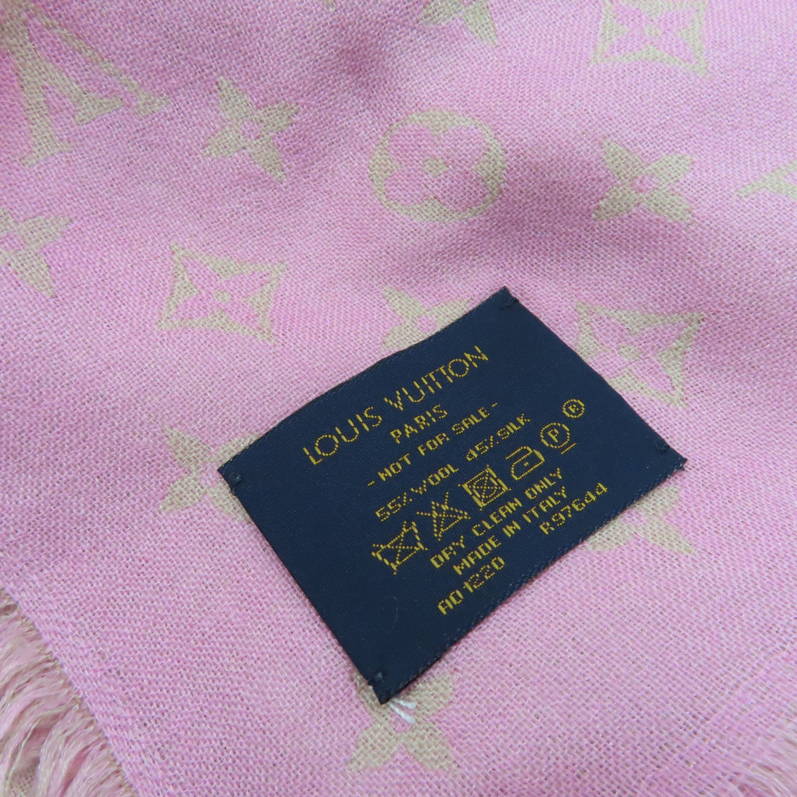 LOUIS VUITTON 羊毛/絲質Scarf絲巾粉紅色