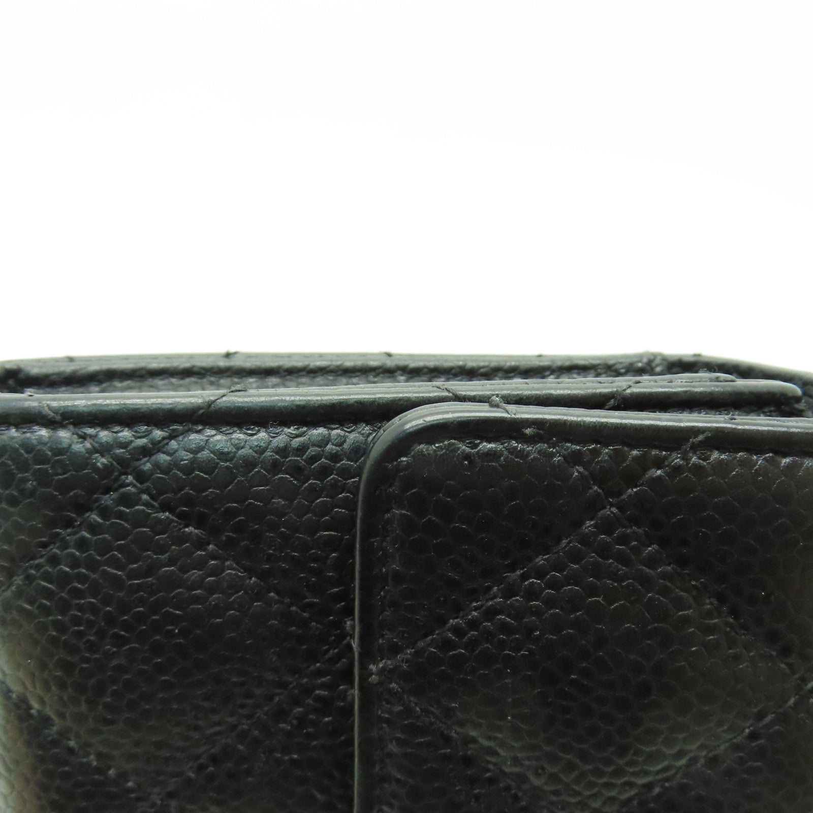 CHANEL 菱格Caviar皮革Long Wallet金扣長錢包黑色