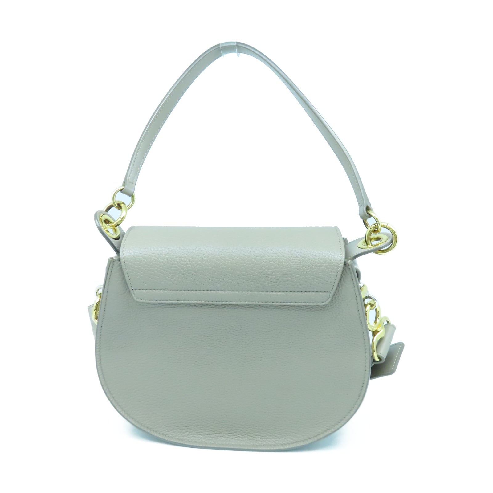 Chloe 牛皮皮革Tess Small Bag金扣肩背袋灰色