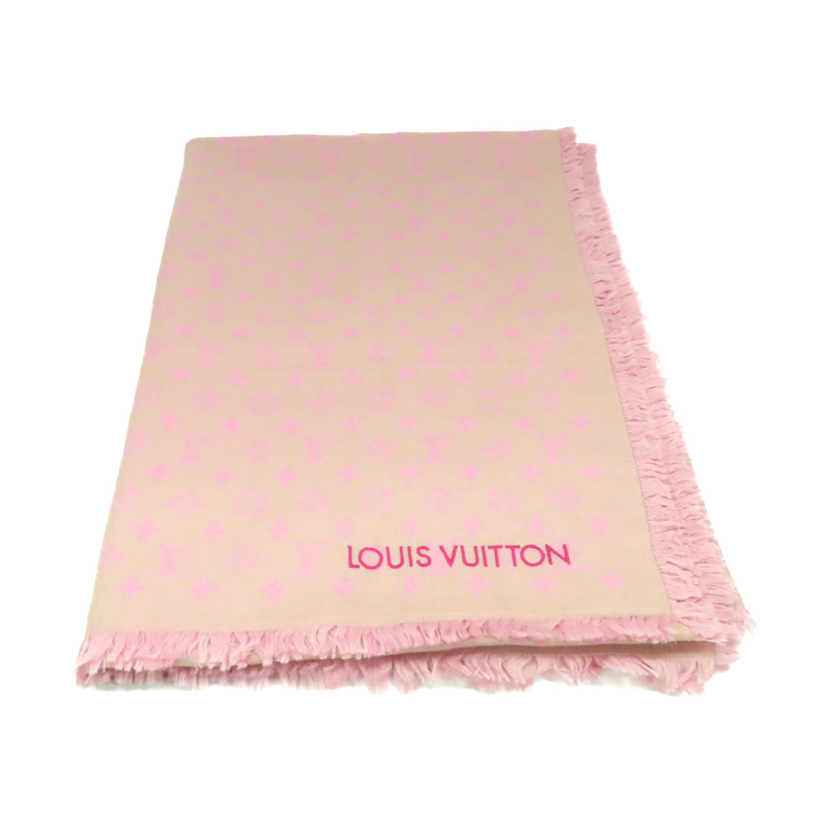 LOUIS VUITTON 羊毛/絲質Scarf絲巾粉紅色
