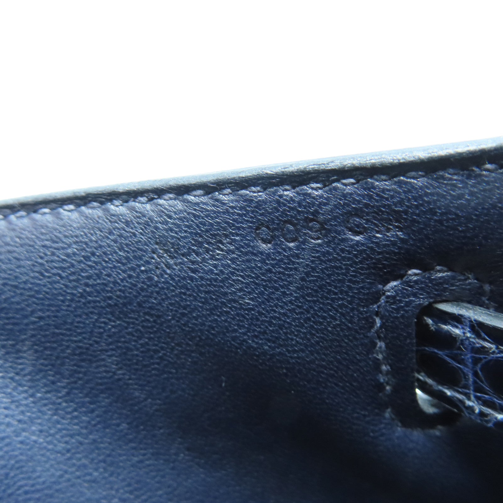 HERMES Crocodile Leather Kelly Pochette Gold Buckle Handle Bag Black