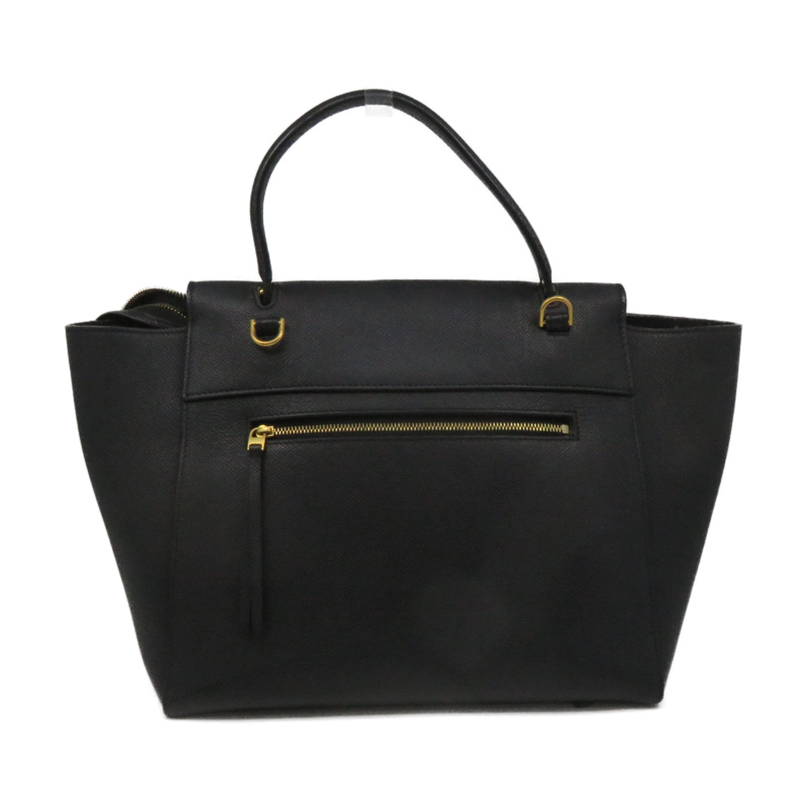 CELINE Cowhide Leather Mini Belt 2Way Shoulder Bag Handle Shoulder Bag Black