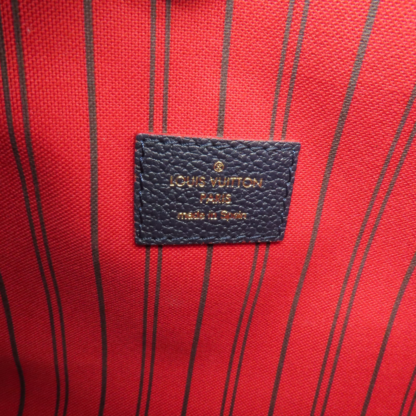 LOUIS VUITTON Monogram Empreinte Pochette Metis金扣手挽肩背兩用袋深藍色