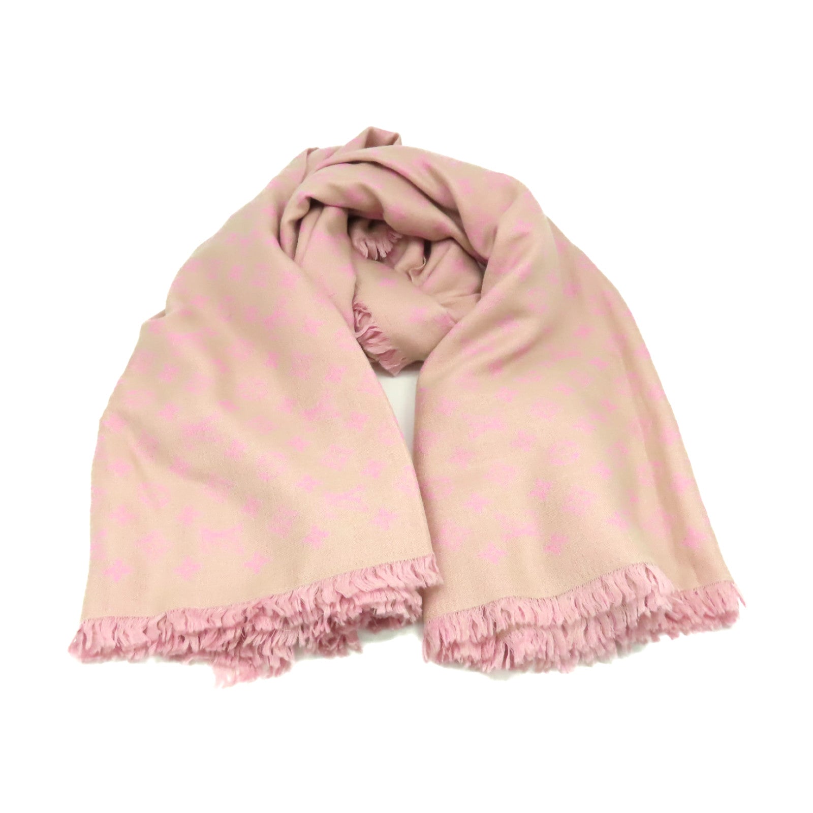 LOUIS VUITTON 羊毛/絲質Scarf絲巾粉紅色