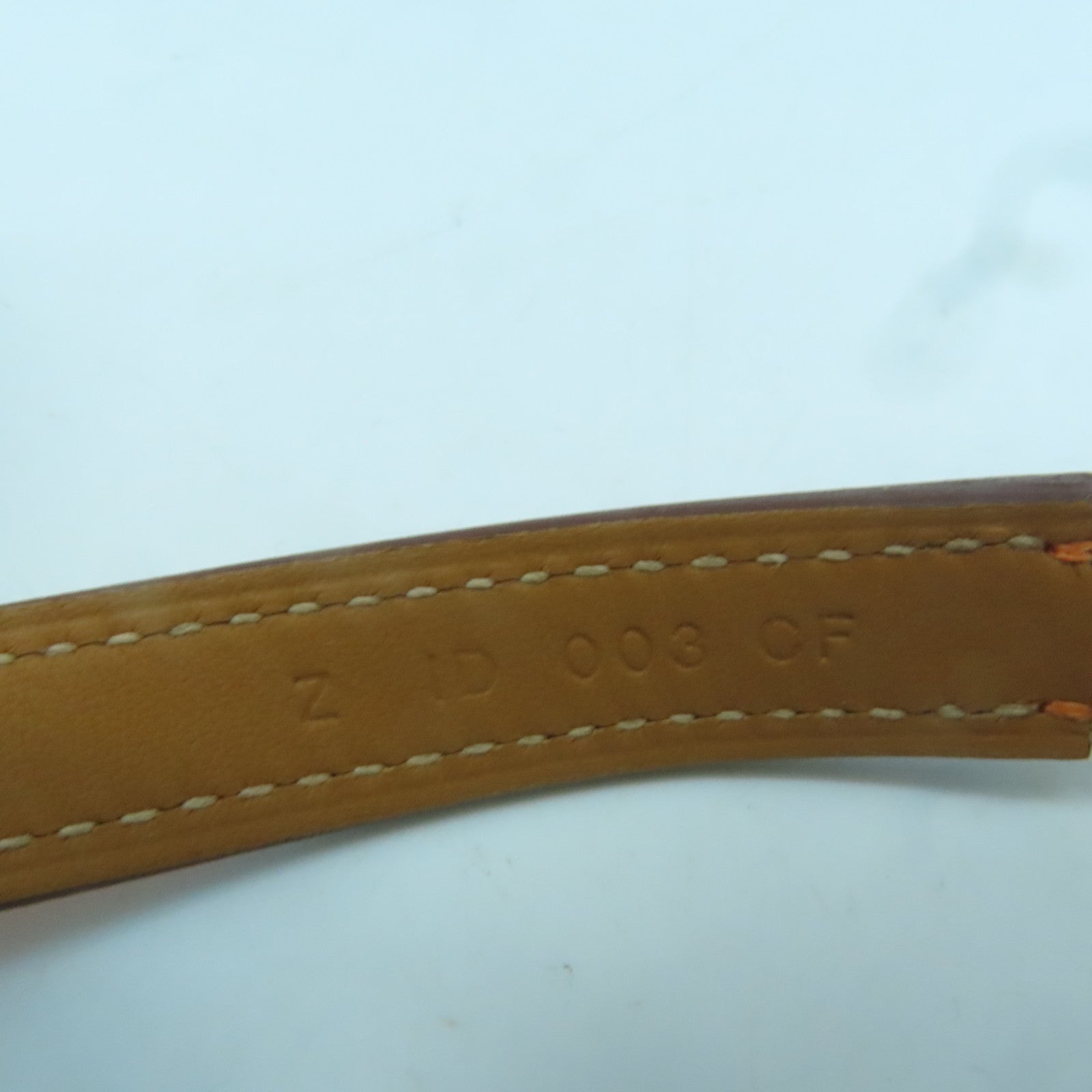 HERMES Epsom皮革Rivale Double Tour Bracelet金扣手链橙色#14.8cm