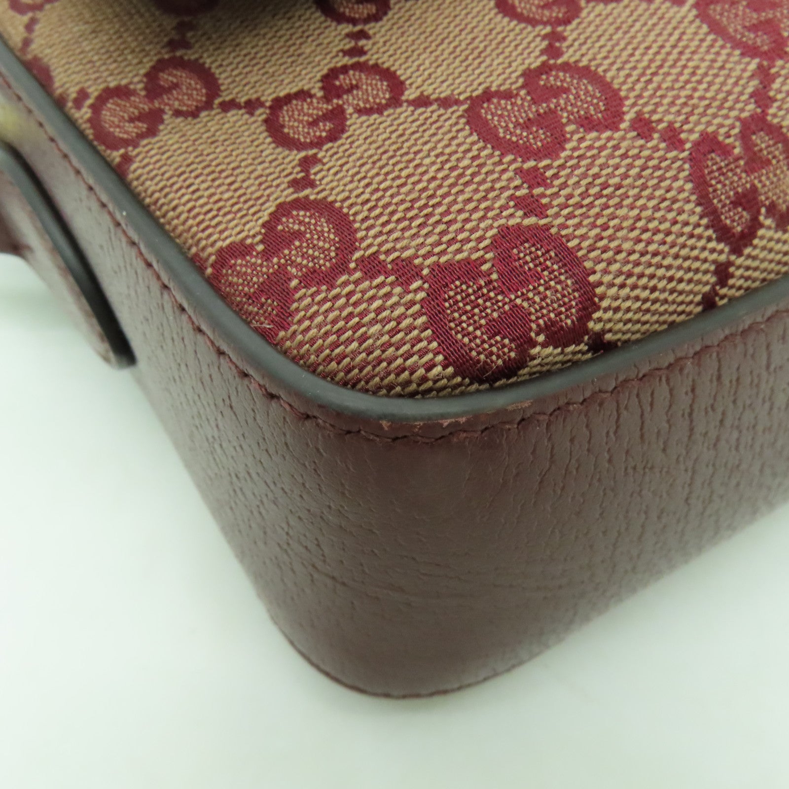 GUCCI 帆布Shoulder Bag金扣肩背袋紅色