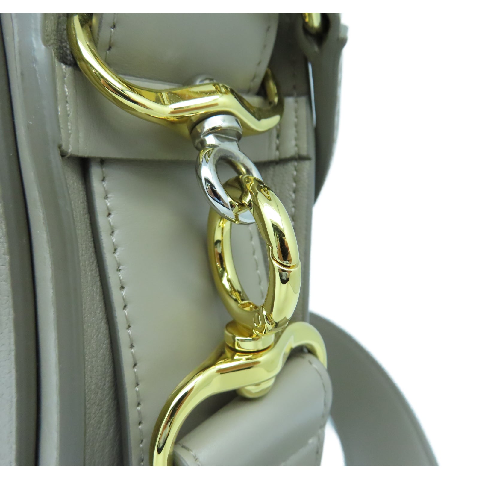 Chloe 牛皮皮革Tess Small Bag金扣肩背袋灰色
