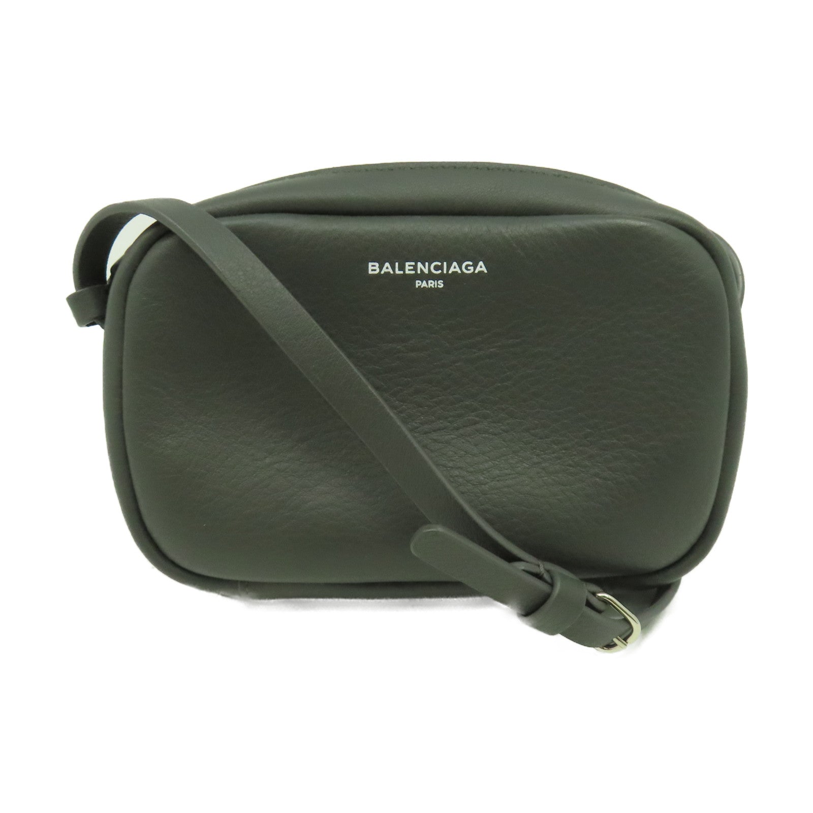 BALENCIAGA 牛皮皮革Exeryay XS銀扣肩背袋灰色