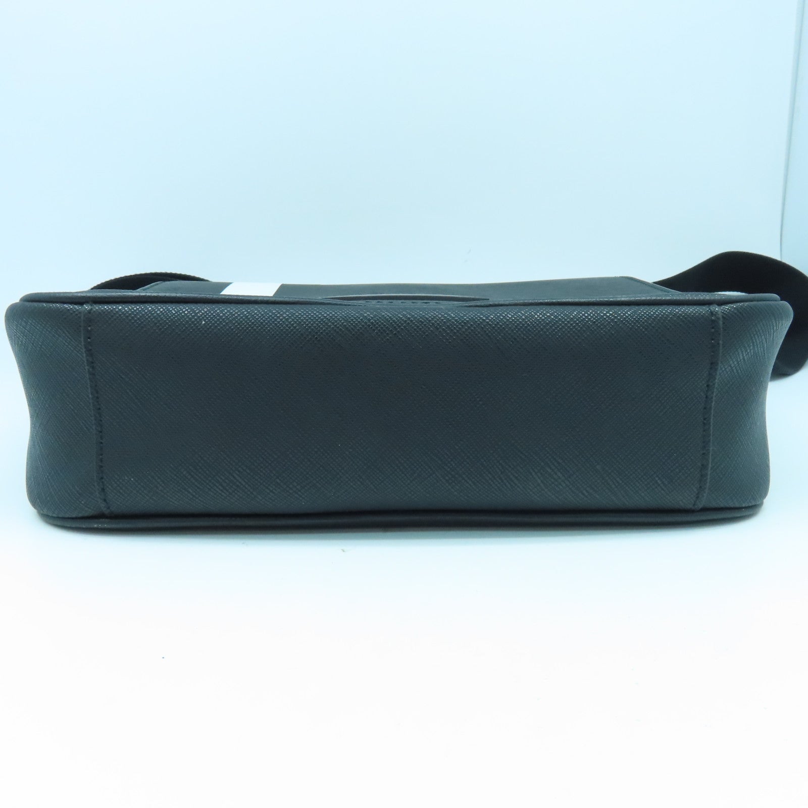 BALLY Cowhide Leather Messenger Bag Black Buckle Shoulder Bag Black