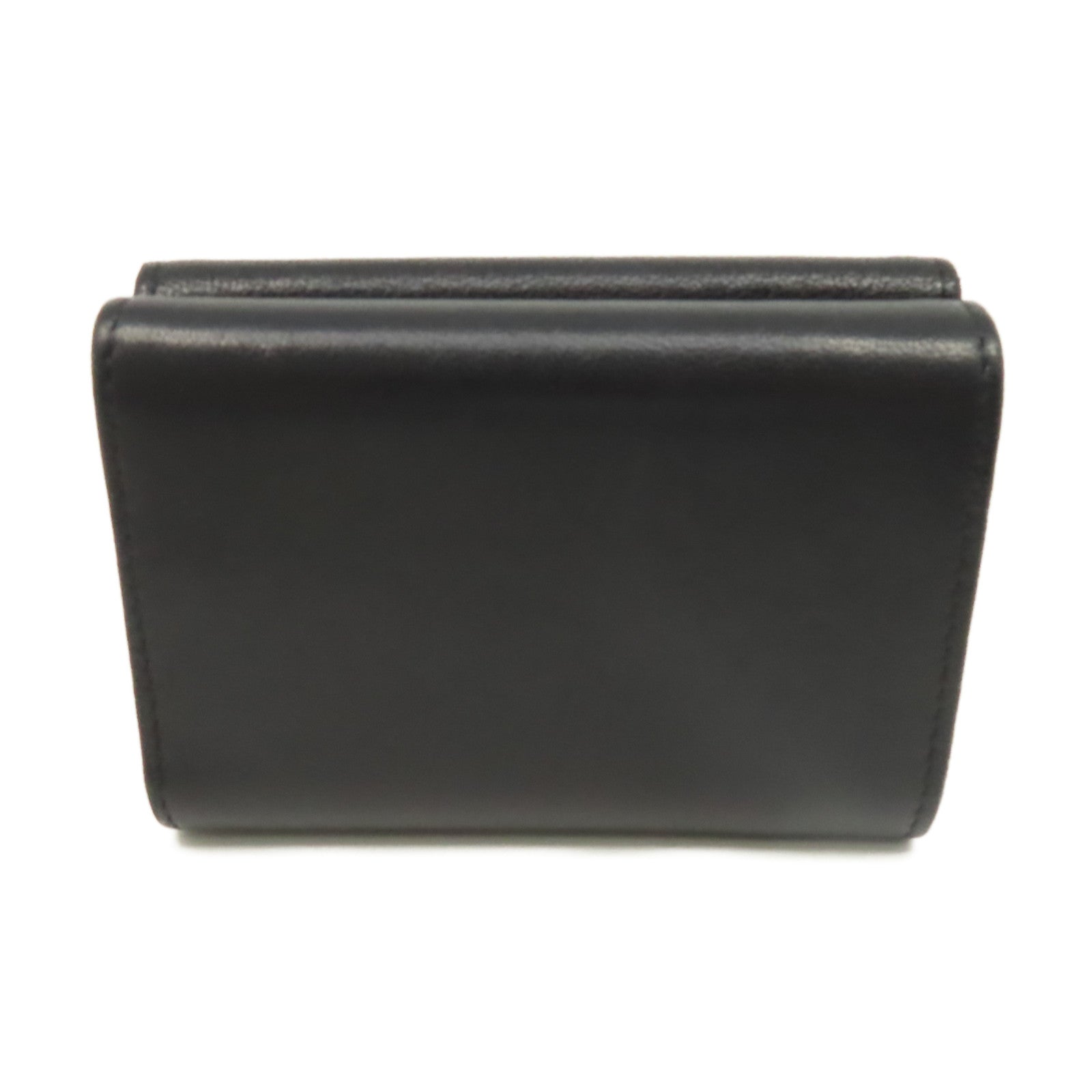 CHANEL 牛皮皮革Mini Wallet銀扣迷你錢包黑色