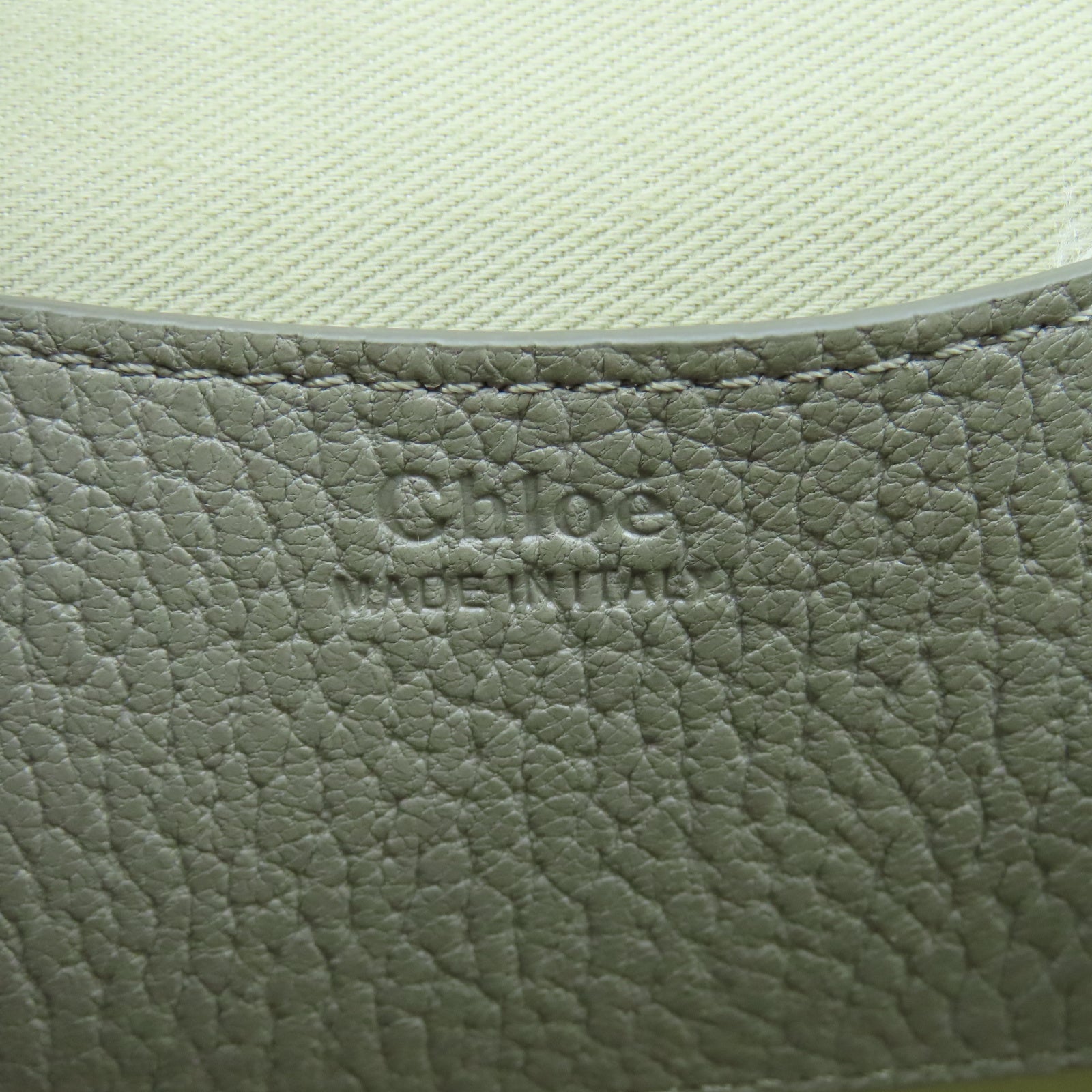 Chloe 牛皮皮革Tess Small Bag金扣肩背袋灰色