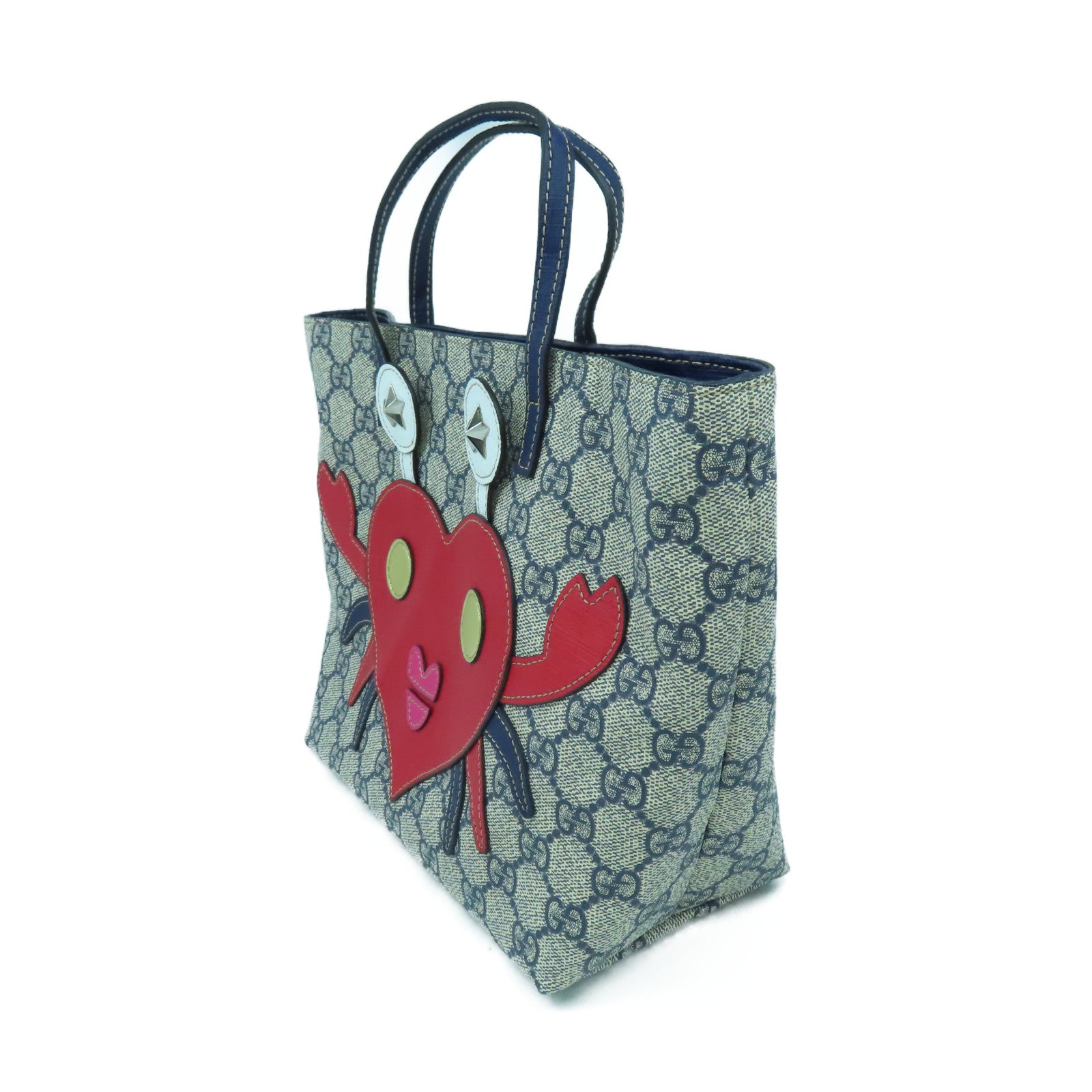 GUCCI 塗層帆布Hand Bag銀扣手挽袋啡色