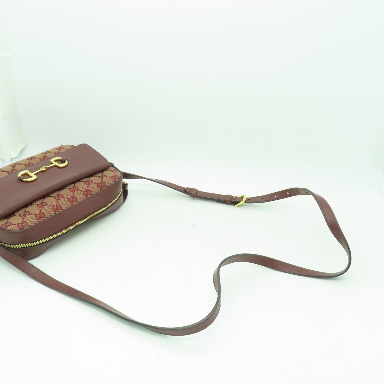 GUCCI 帆布Shoulder Bag金扣肩背袋紅色