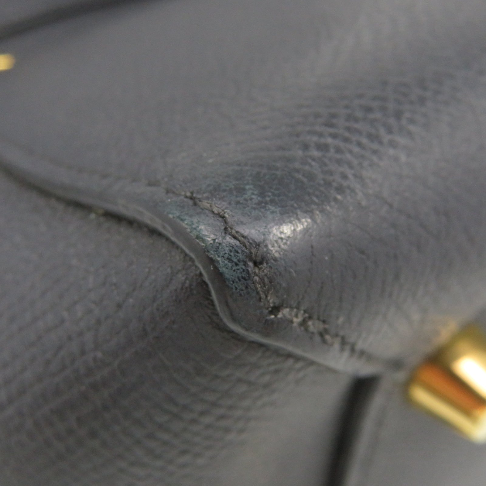 CELINE Cowhide Leather Mini Belt 2Way Shoulder Bag Handle Shoulder Bag Black