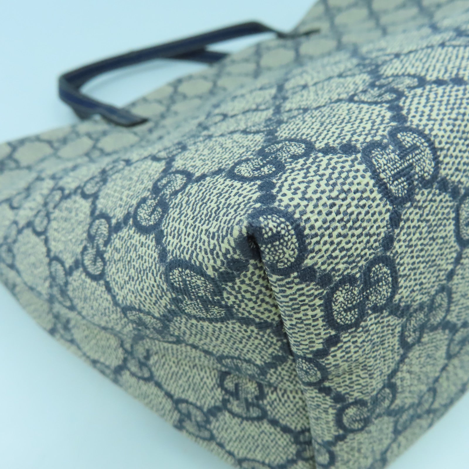 GUCCI 塗層帆布Hand Bag銀扣手挽袋啡色