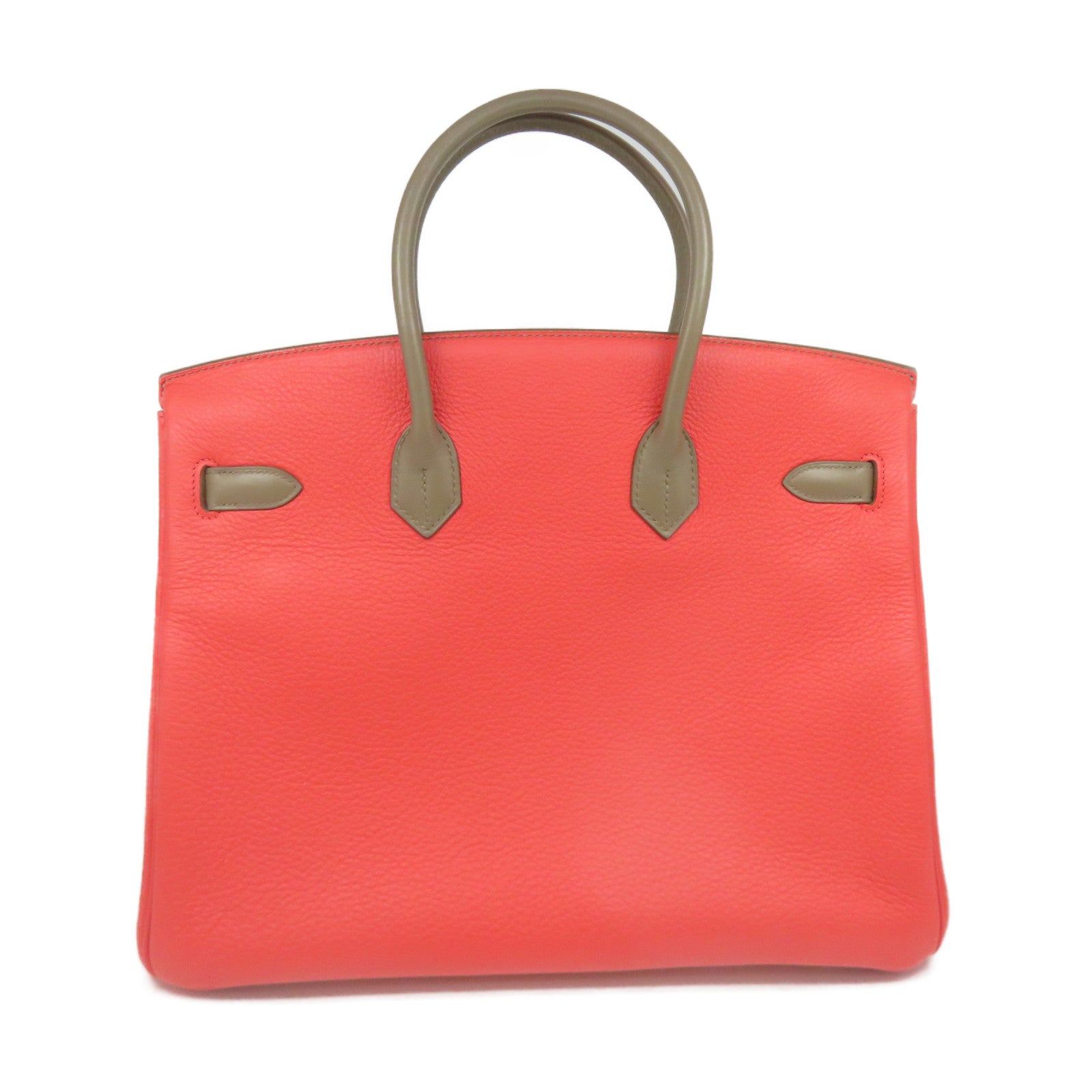 HERMES 【激减优惠】Swift皮革银扣Birkin 35 Hand Bag手挽袋啡色/粉红色