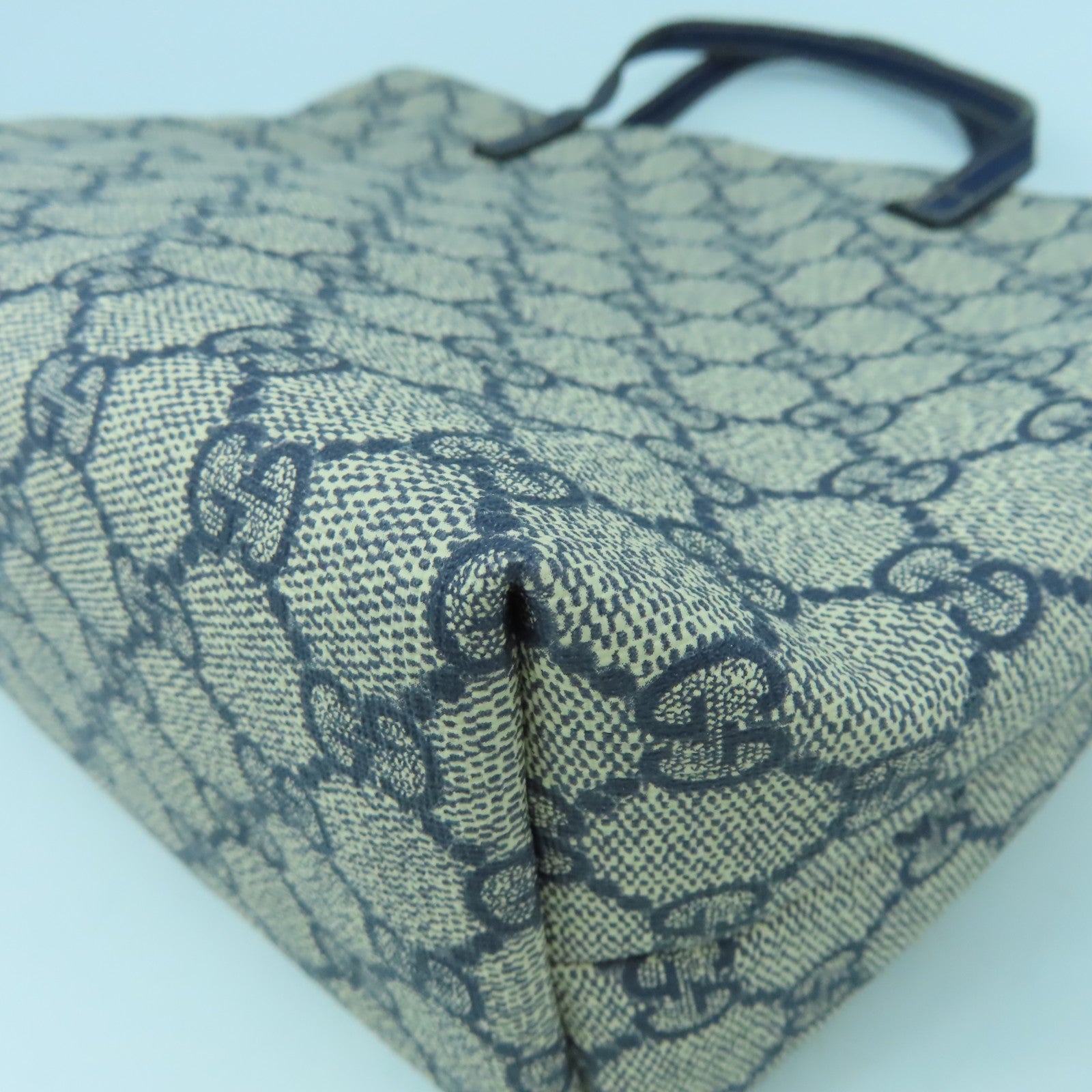 GUCCI 塗層帆布Hand Bag銀扣手挽袋啡色