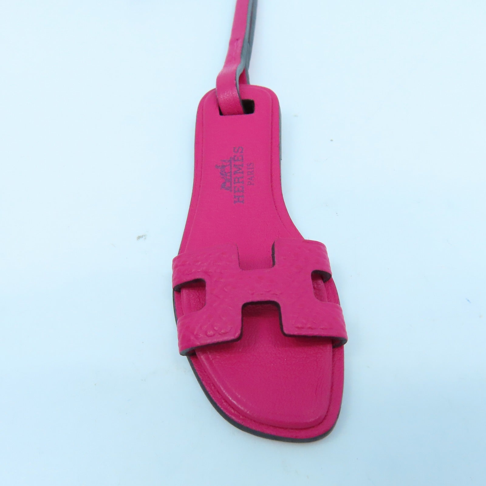 HERMES Epsom皮革Nano Charm挂饰Rose Extreme红色