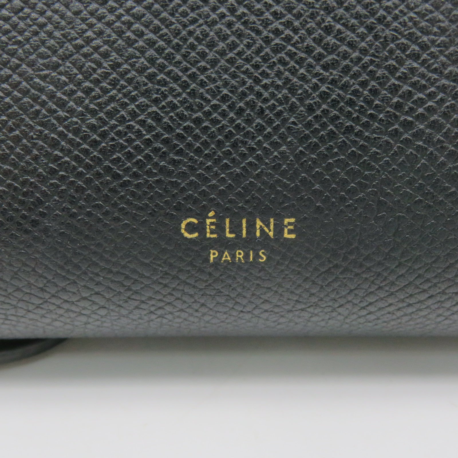 CELINE Cowhide Leather Mini Belt 2Way Shoulder Bag Handle Shoulder Bag Black