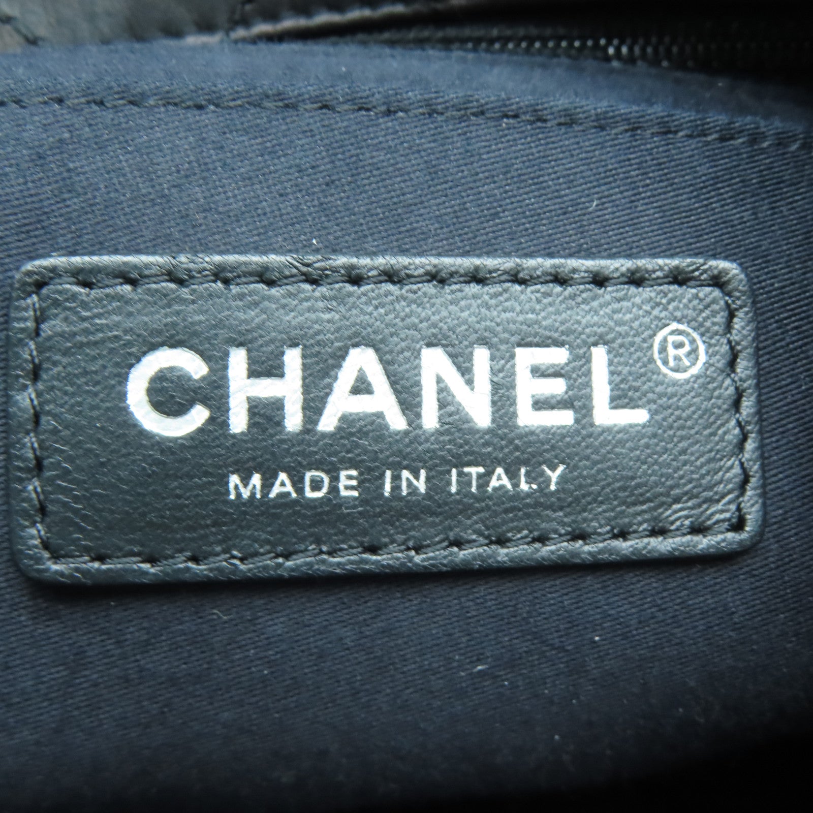 CHANEL 菱格牛皮皮革Chain Shoulder Bag银扣链带肩背袋黑色