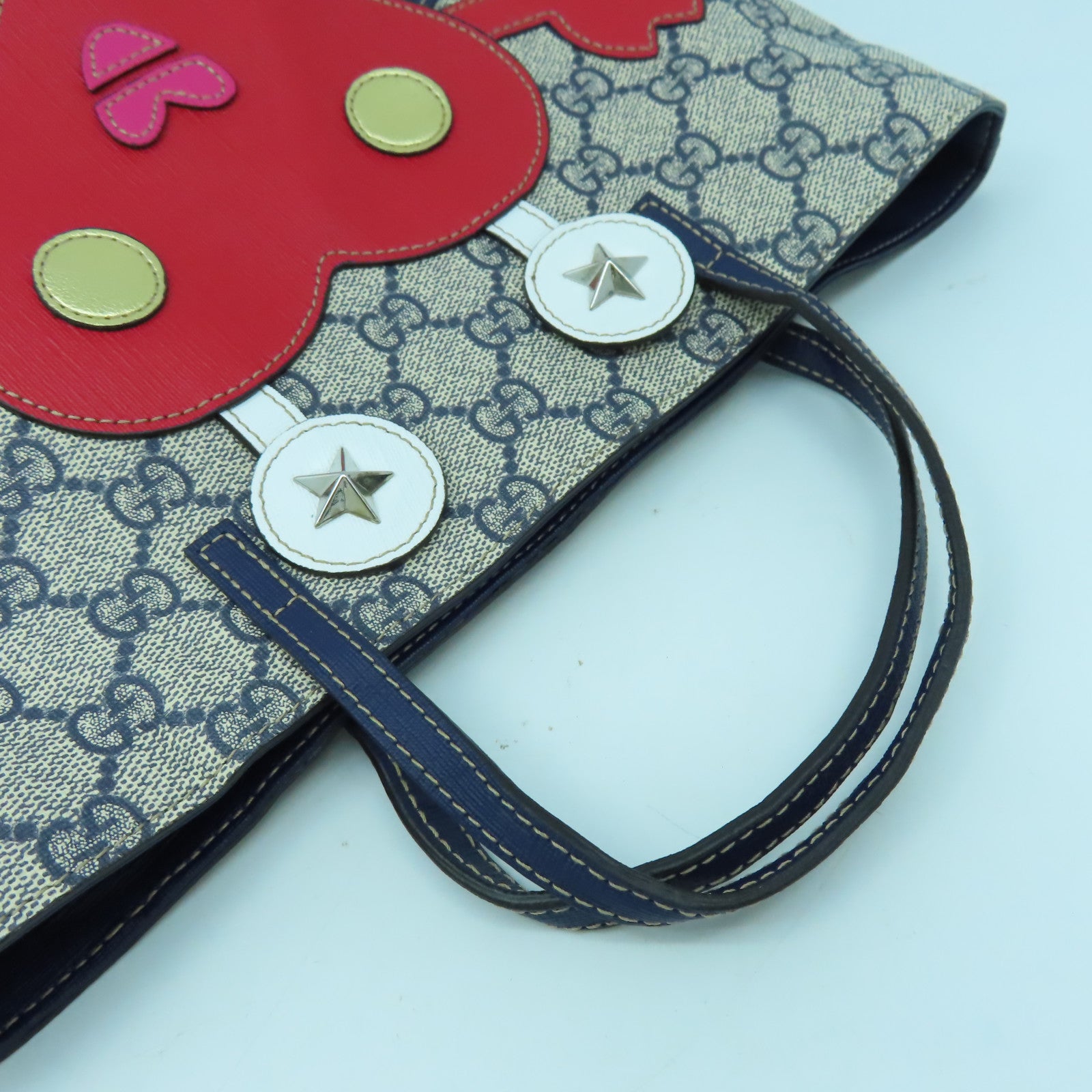 GUCCI 塗層帆布Hand Bag銀扣手挽袋啡色