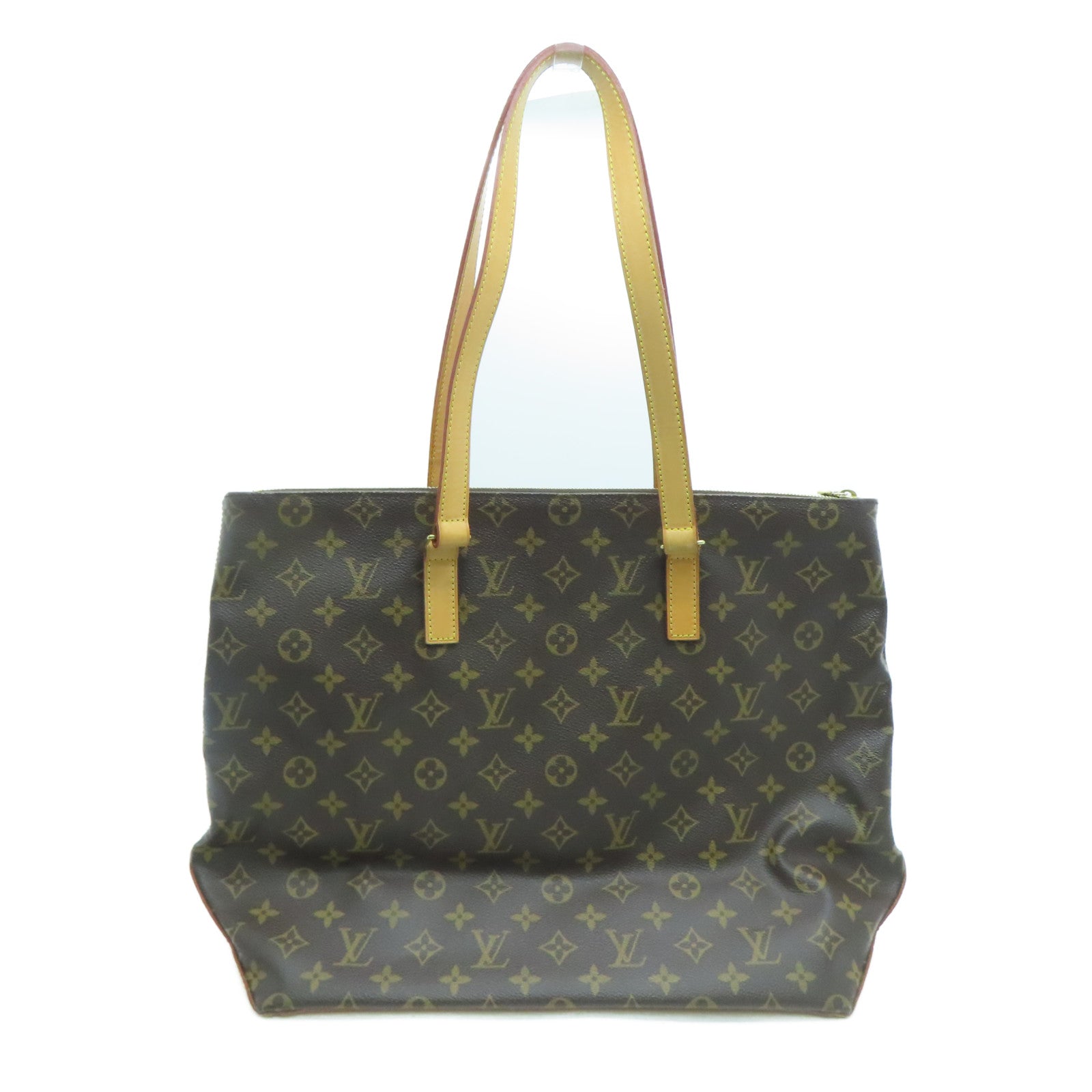LOUIS VUITTON Monogram Cabas Mezzo金扣手挽袋啡色