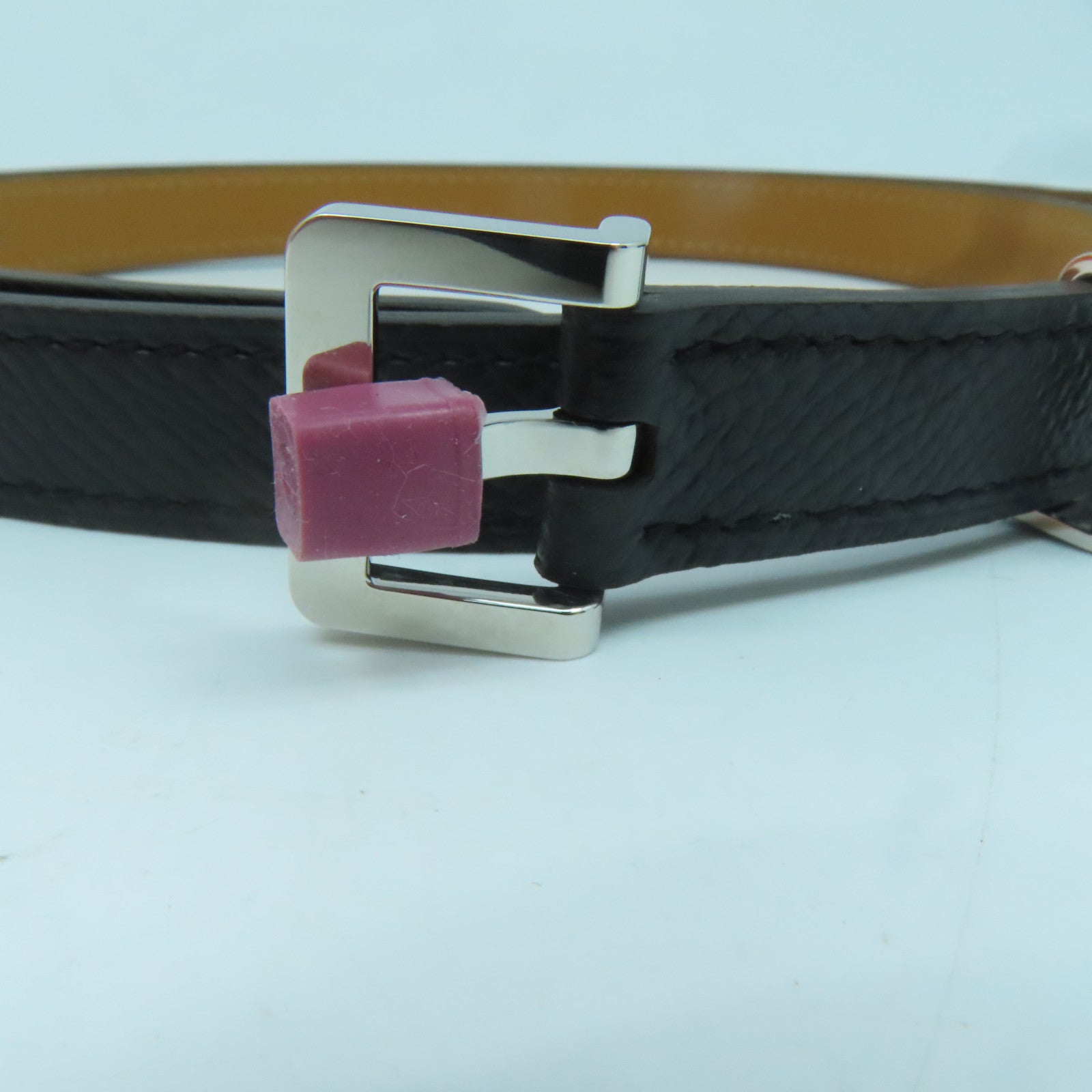 HERMES 【激減優惠】Epsom皮革Pop H 15 Belt銀扣皮帶黑色