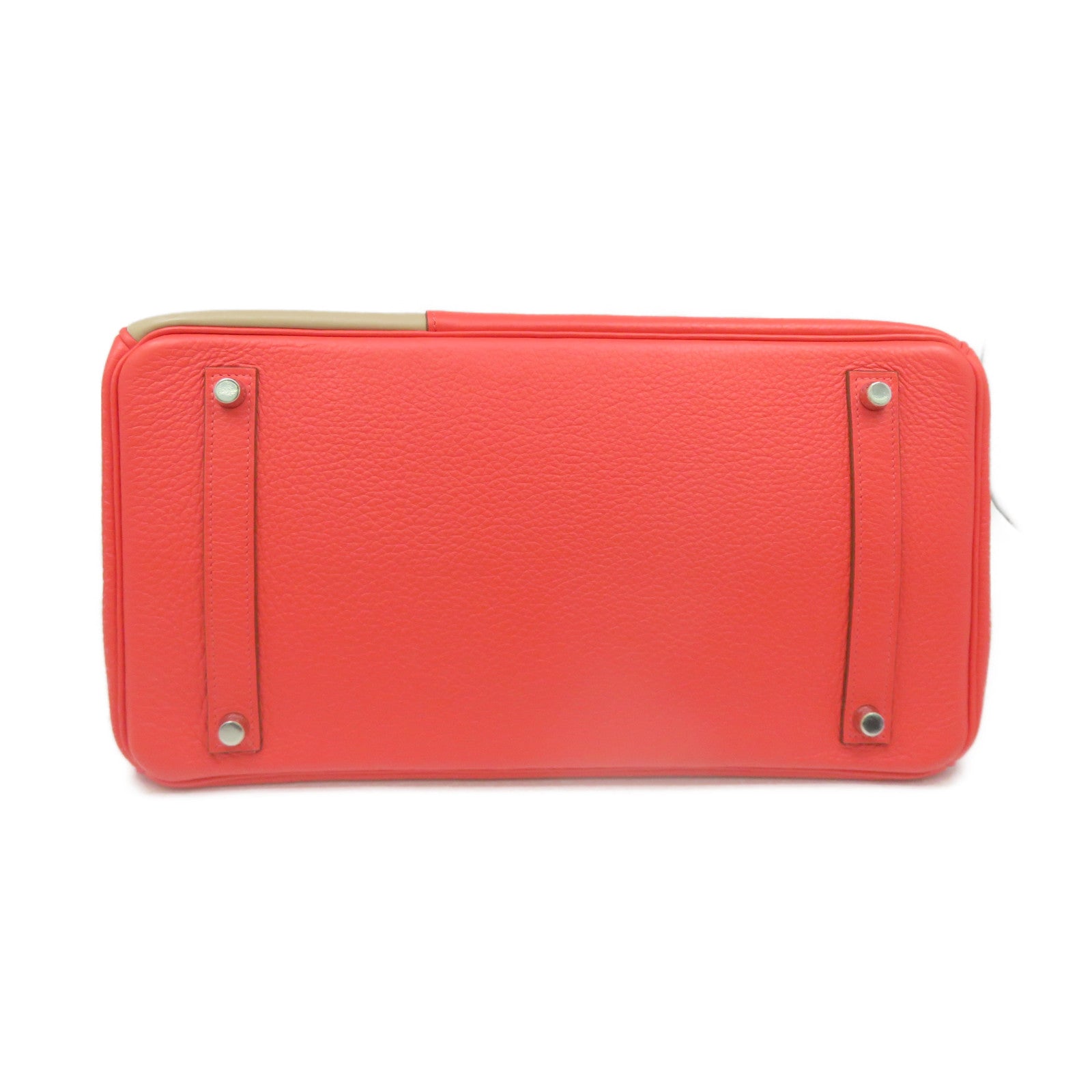 HERMES 【激减优惠】Swift皮革银扣Birkin 35 Hand Bag手挽袋啡色/粉红色