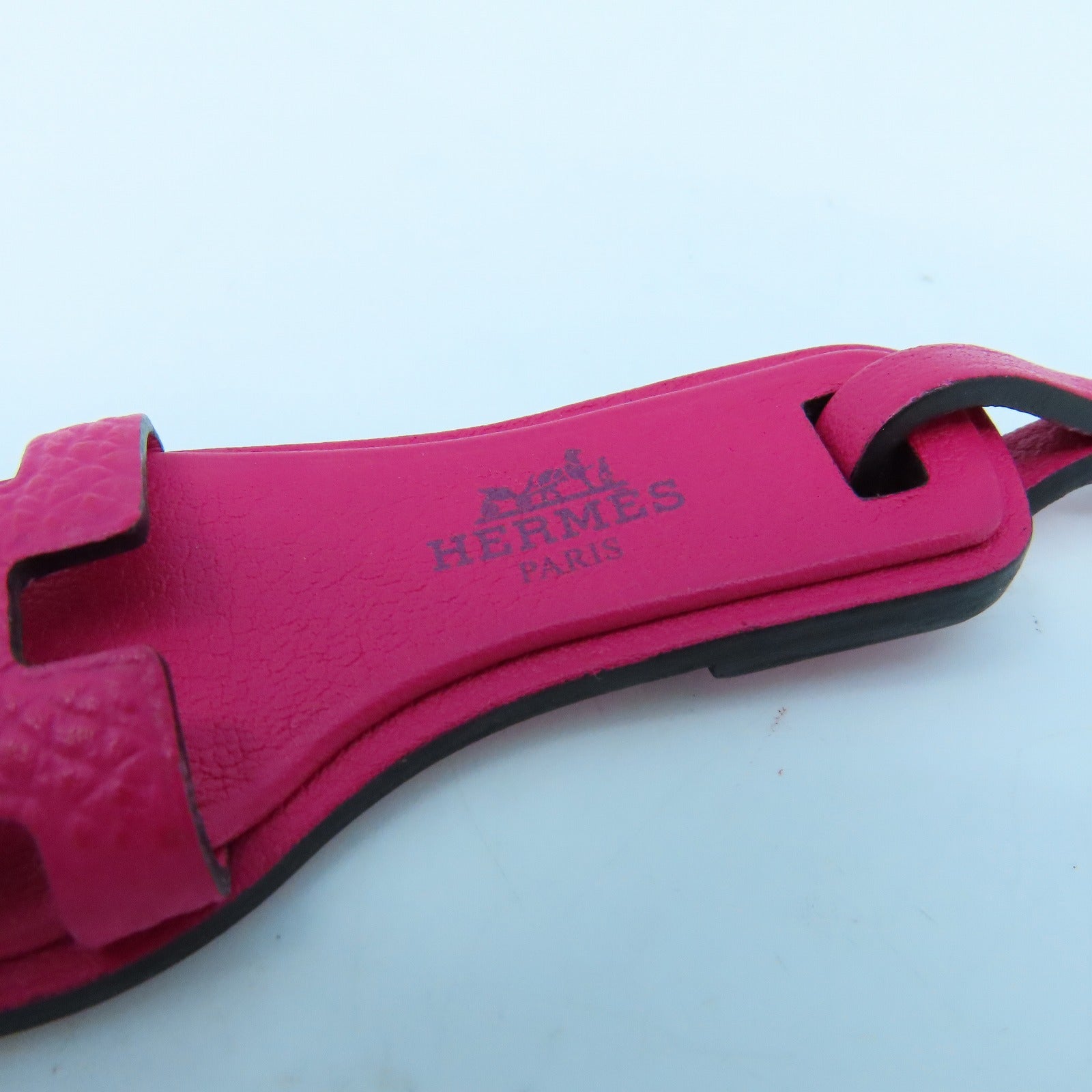 HERMES Epsom皮革Nano Charm挂饰Rose Extreme红色