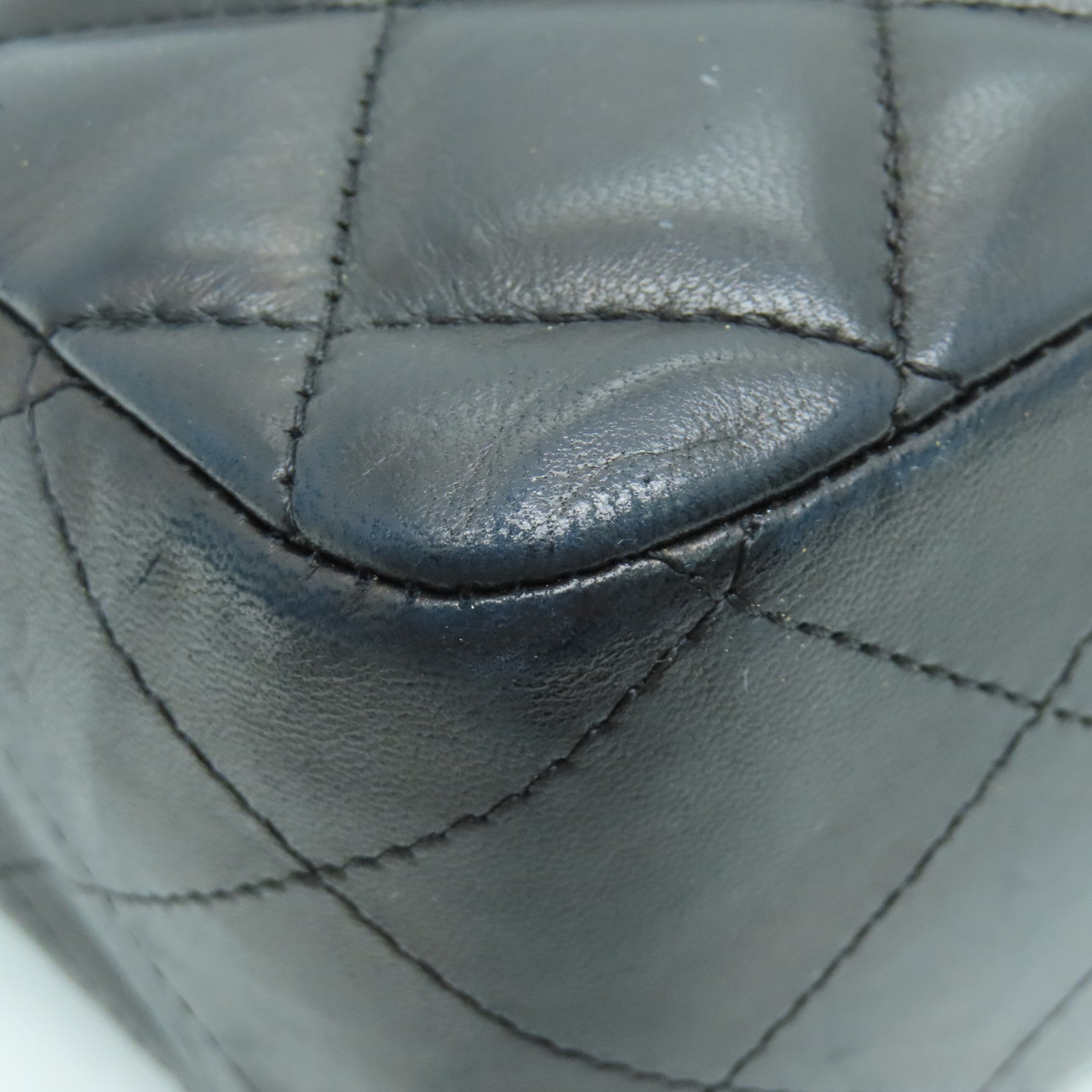 CHANEL Rhombus Sheepskin Leather Chain Shoulder Bag Chain Belt Shoulder Bag Black